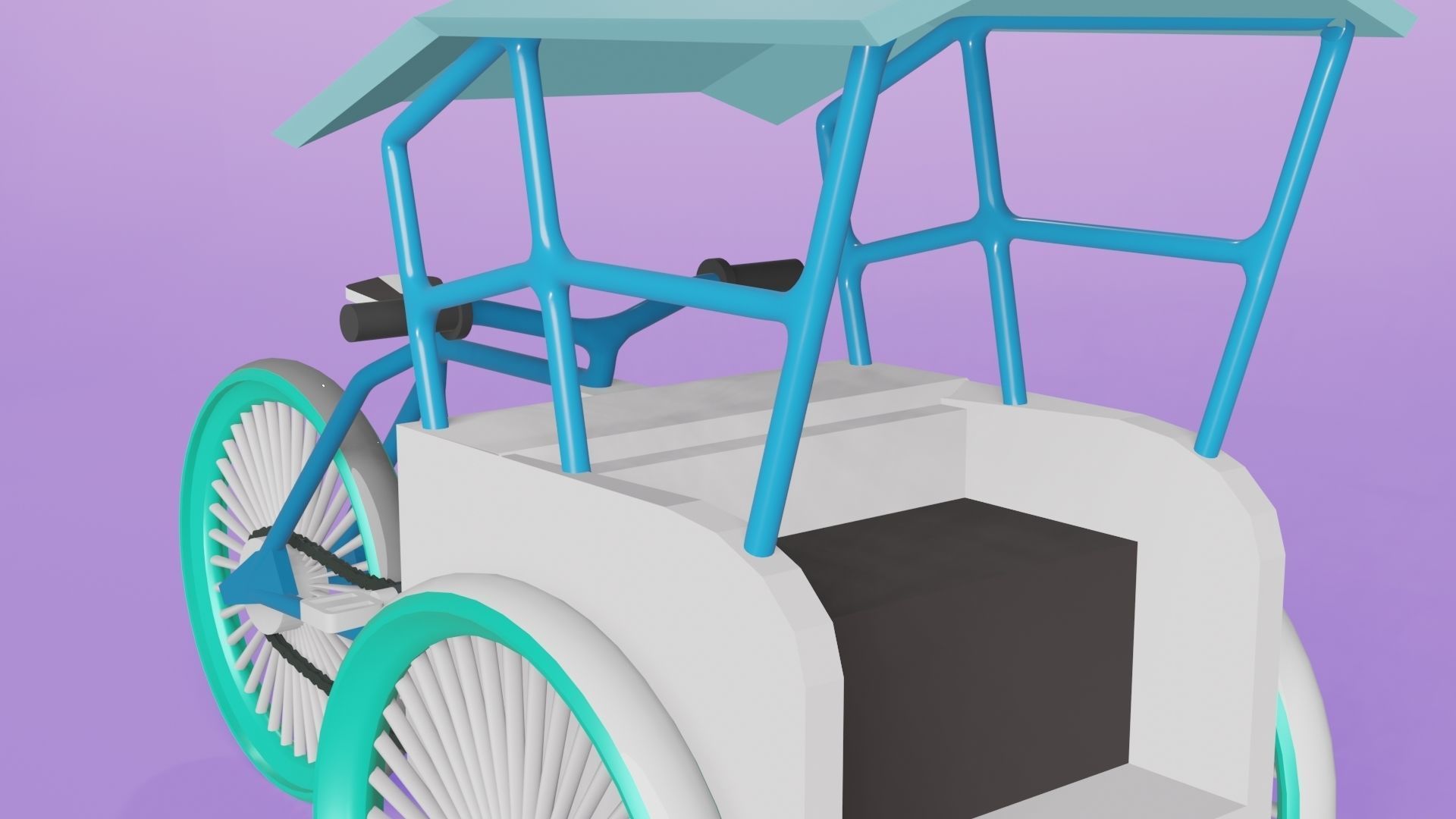 PEDICAB BECAK UNIQUE AND CLASSIC VEHICLES ARE VERY FUNNY 3D model_3