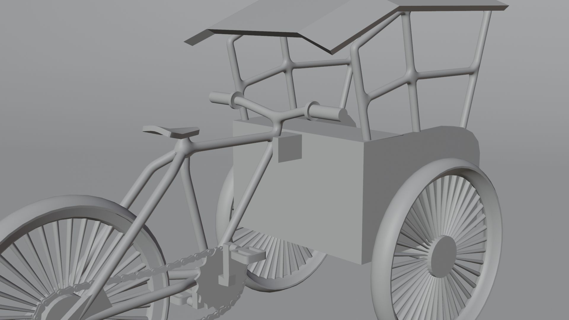 PEDICAB BECAK UNIQUE AND CLASSIC VEHICLES ARE VERY FUNNY 3D model_10