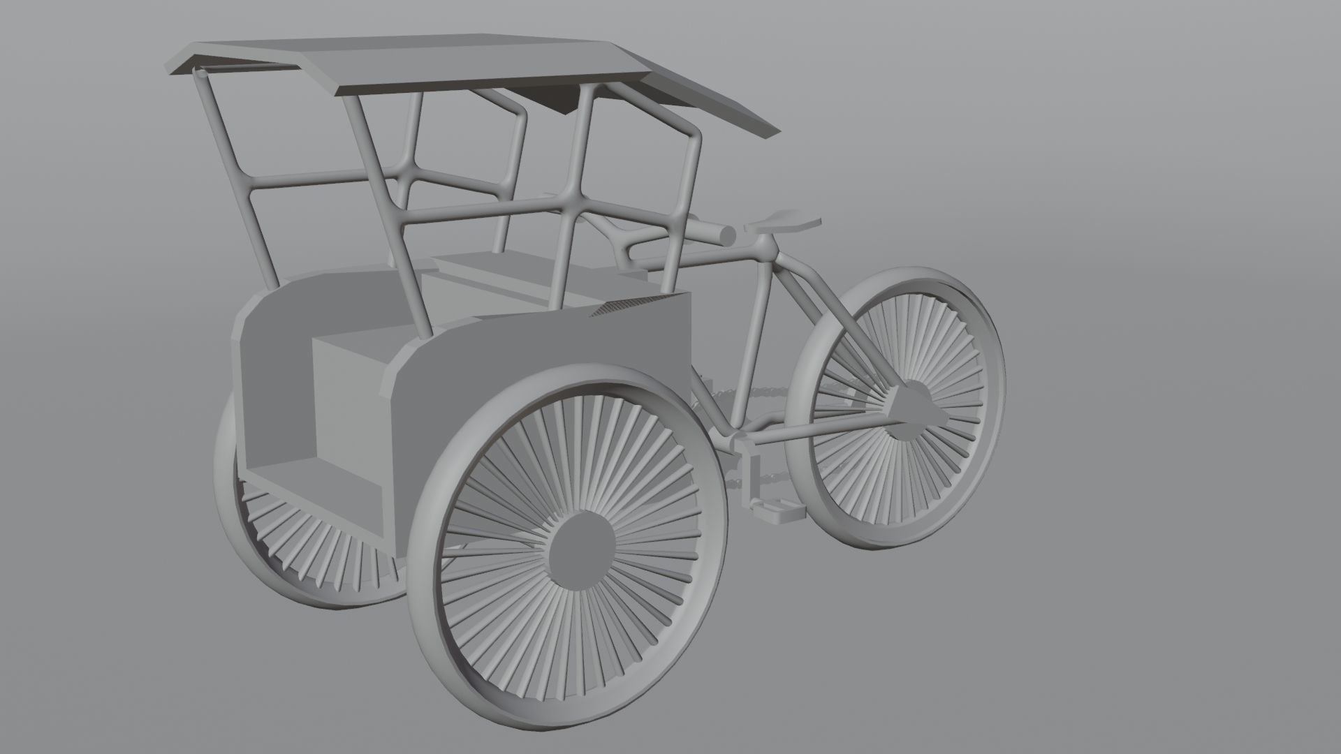 PEDICAB BECAK UNIQUE AND CLASSIC VEHICLES ARE VERY FUNNY 3D model_12