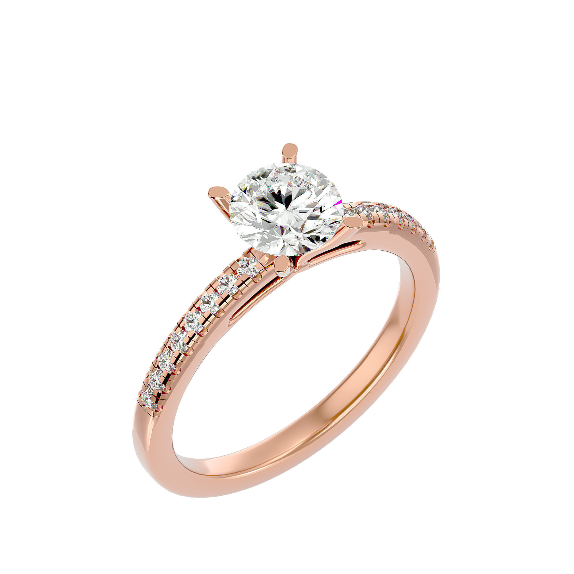 Solitaire ring model 3D print model_11
