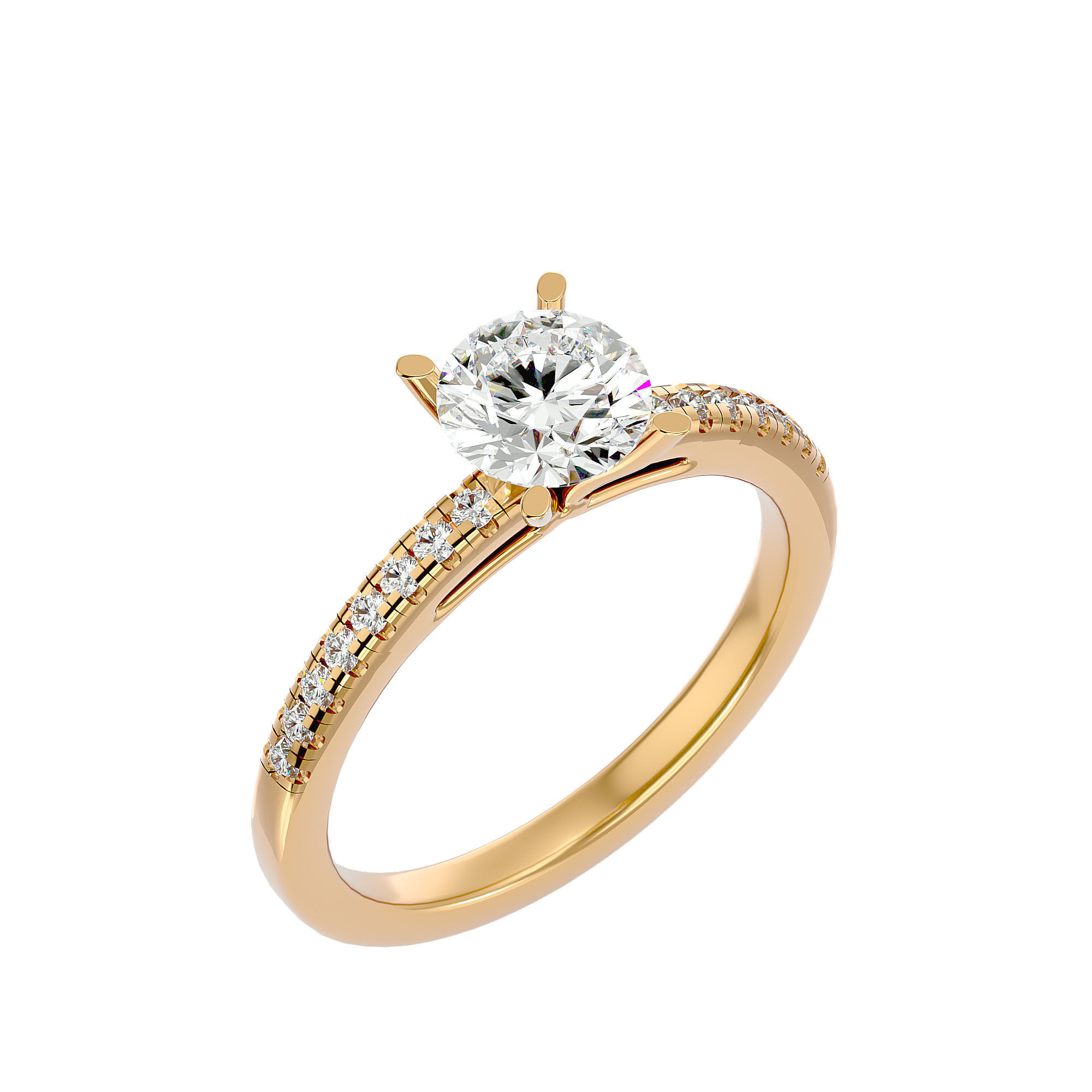 Solitaire ring model 3D print model_10