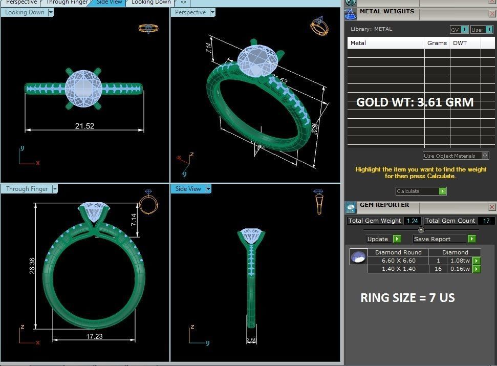 Solitaire ring model 3D print model_12