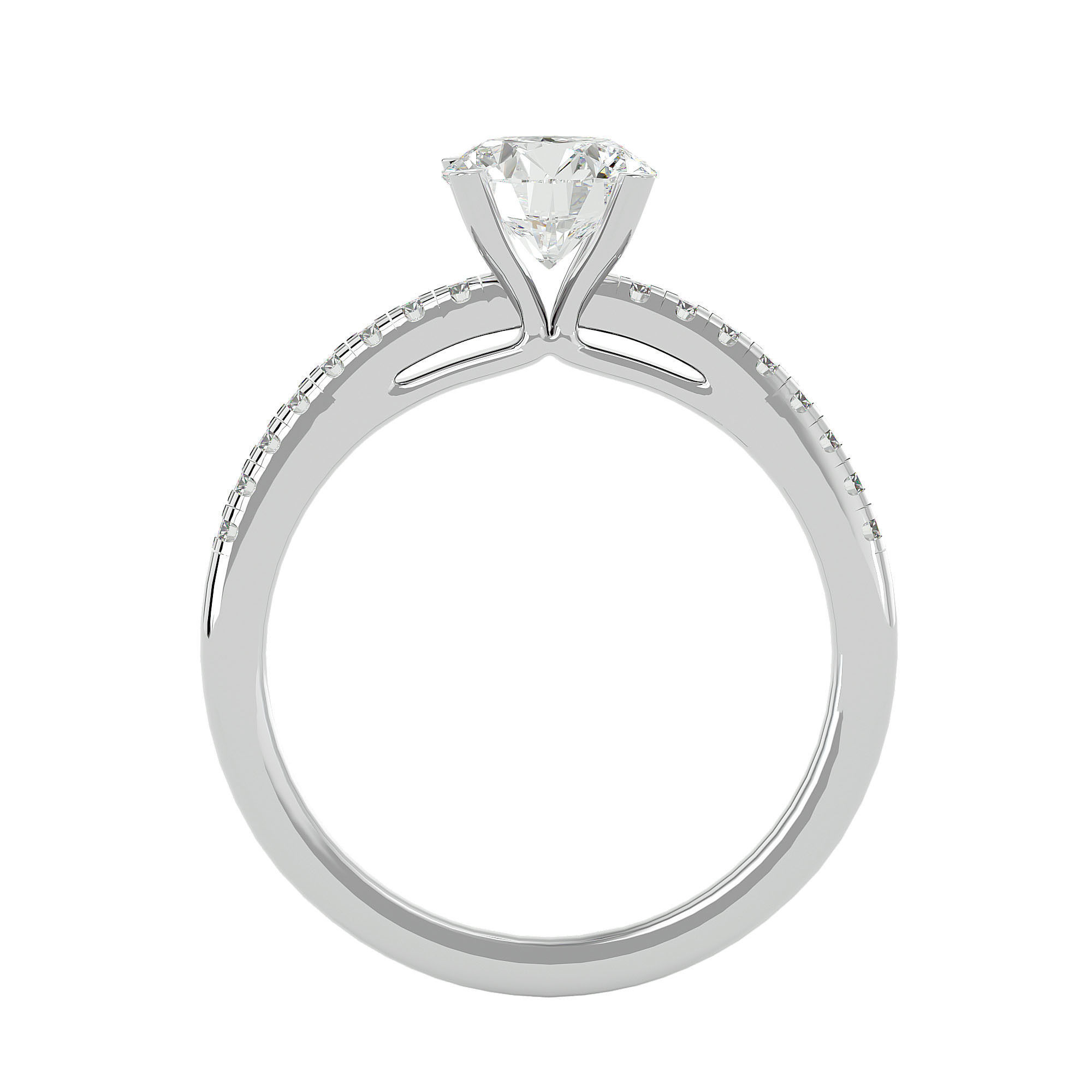 Solitaire ring model 3D print model_3