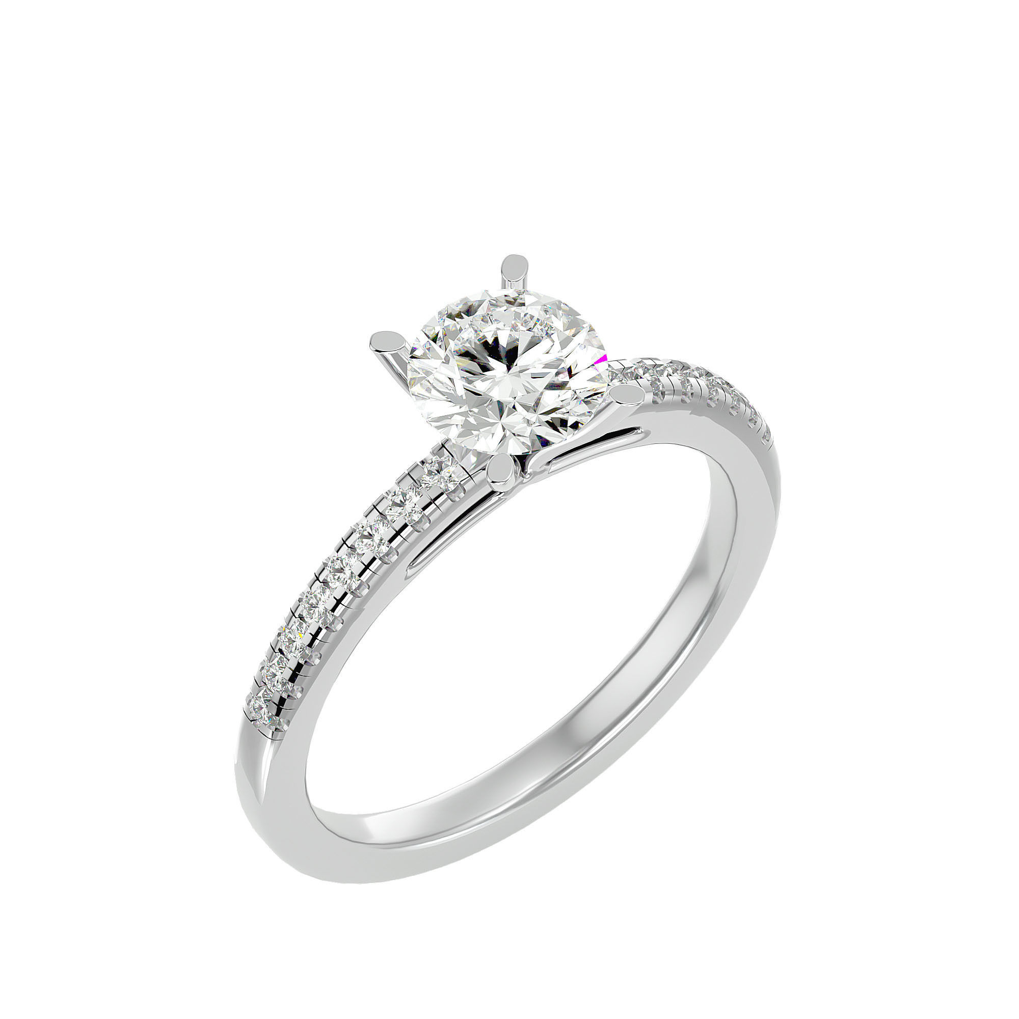 Solitaire ring model 3D print model_9