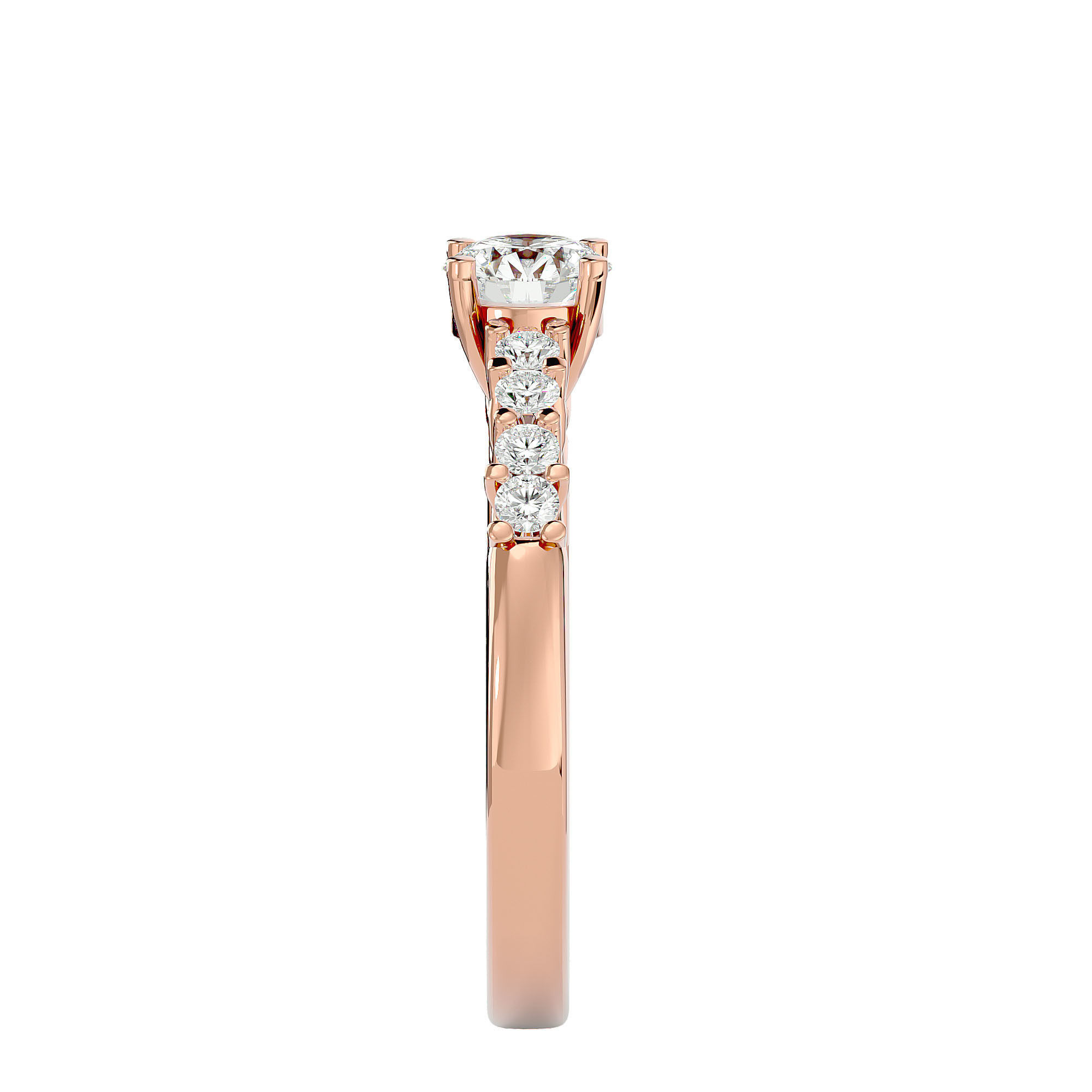 Solitaire ring model 3D print model_8