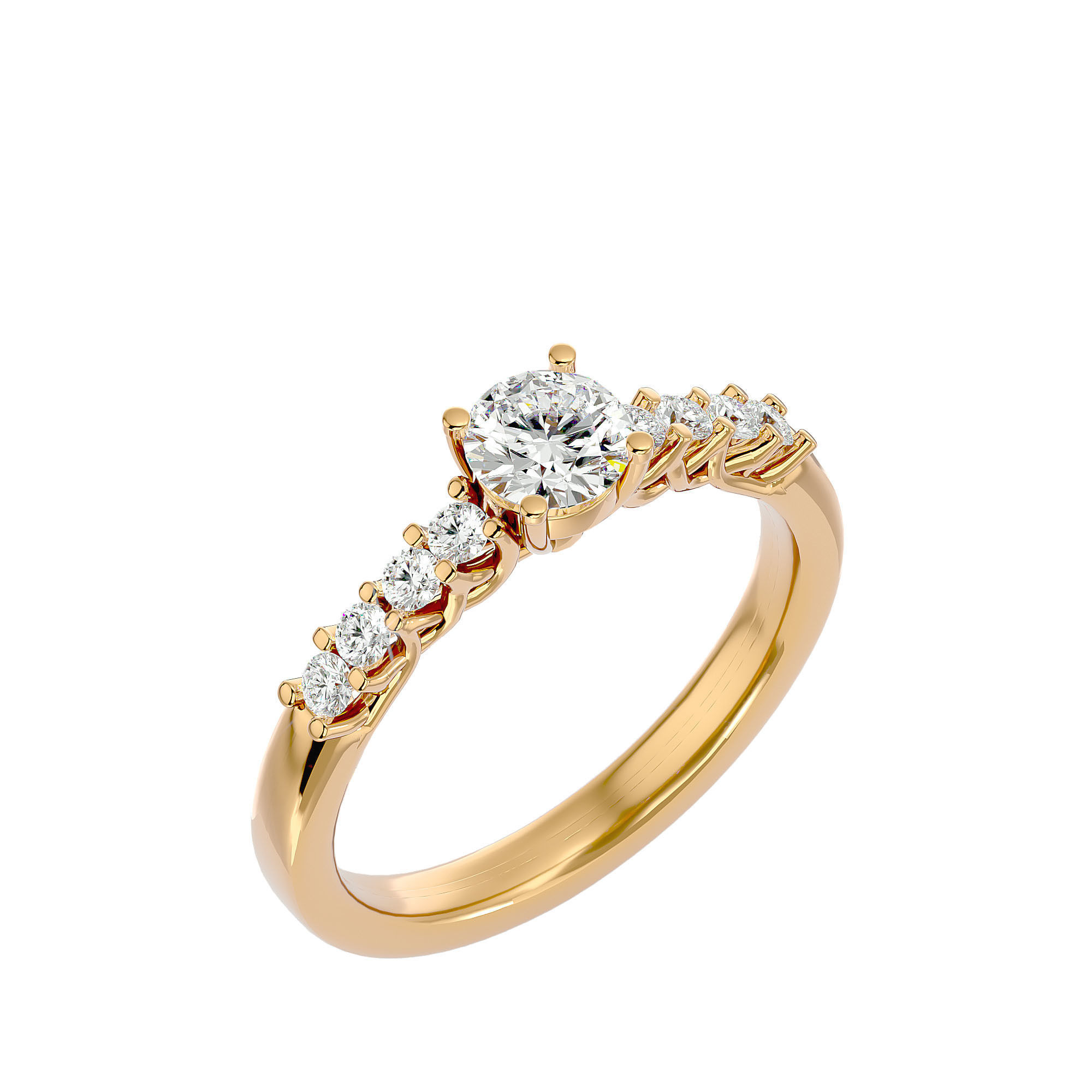 Solitaire ring model 3D print model_11