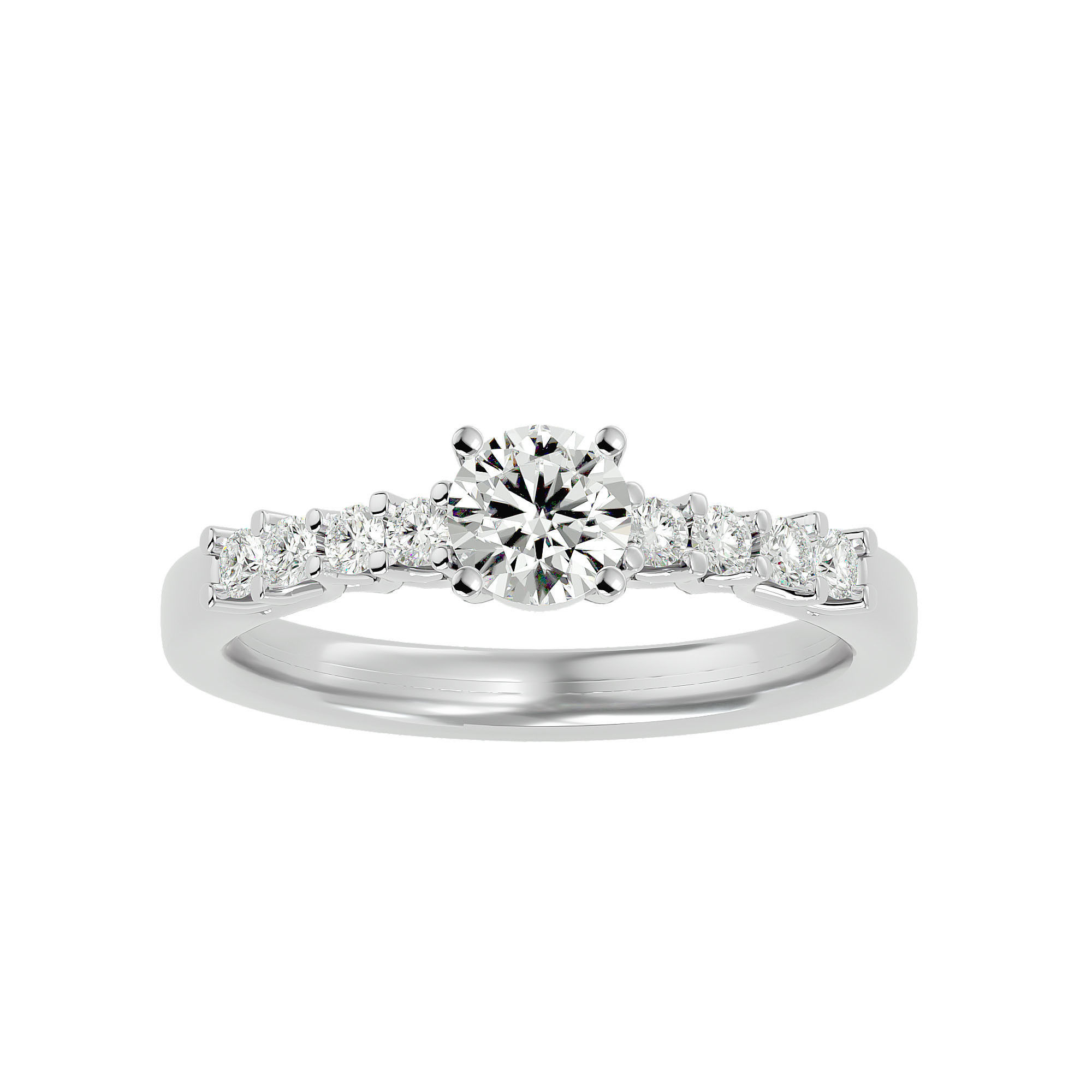 Solitaire ring model 3D print model_2