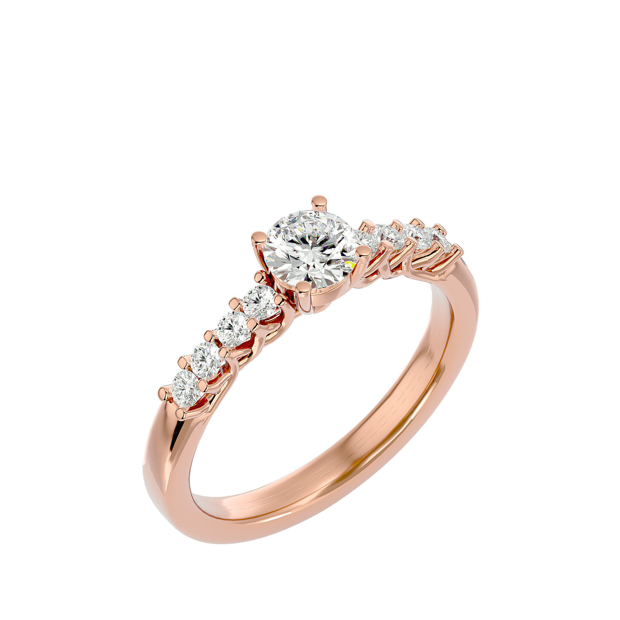 Solitaire ring model 3D print model_12
