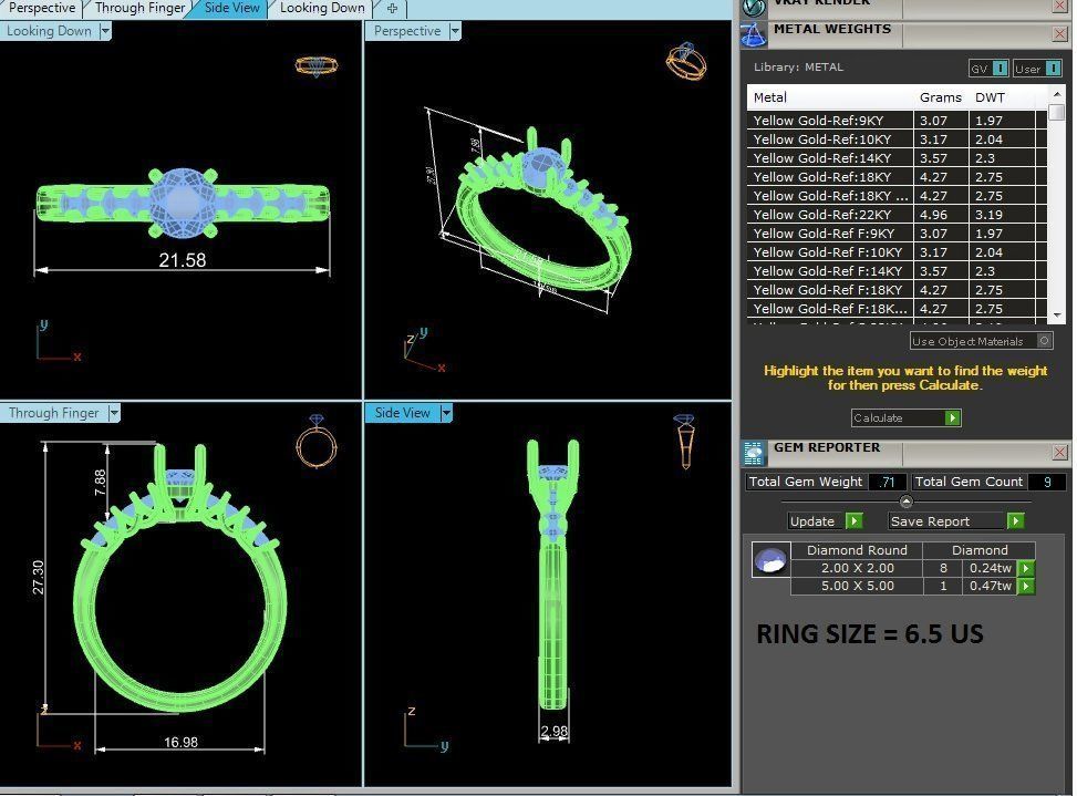 Solitaire ring model 3D print model_3