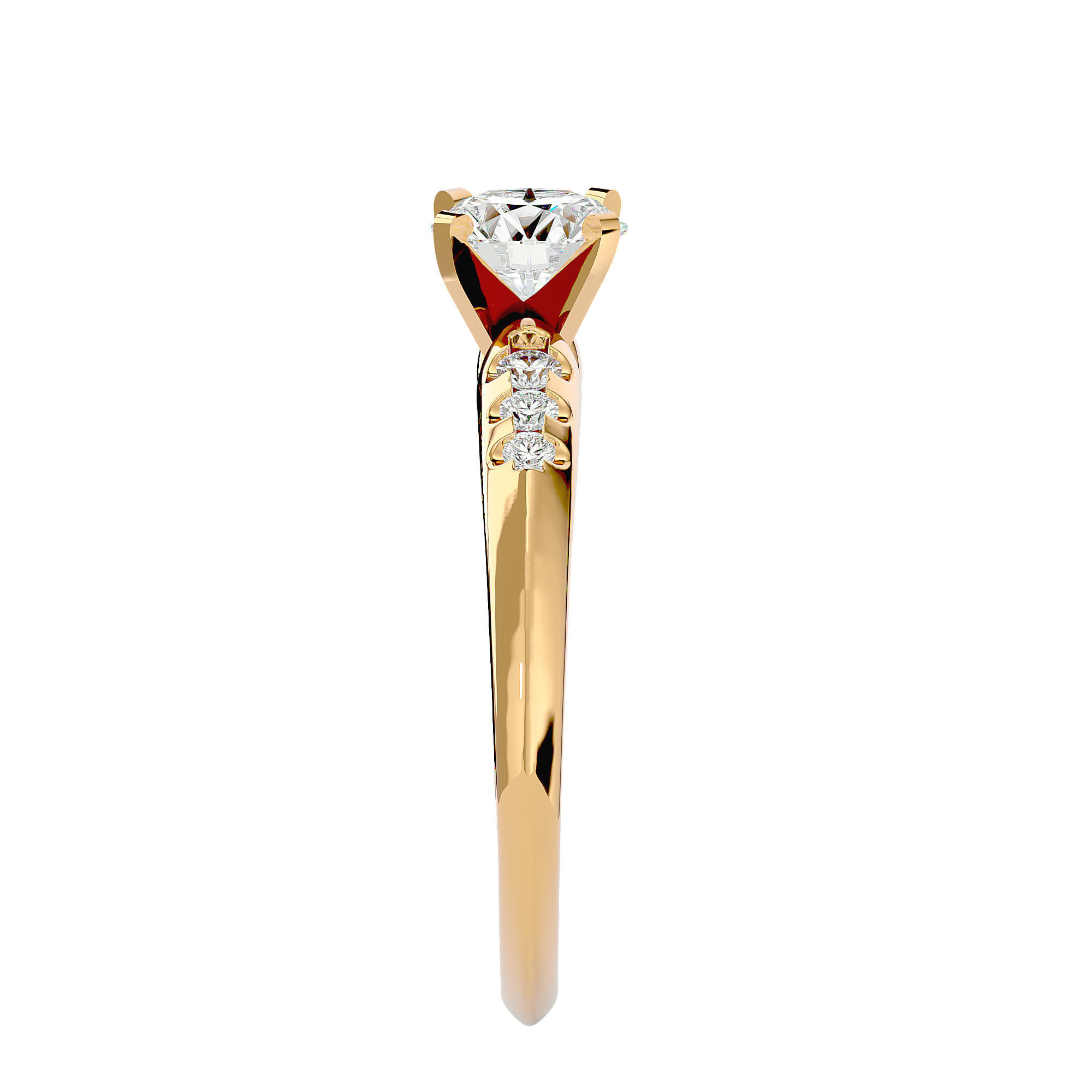 Solitaire ring model 3D print model_7