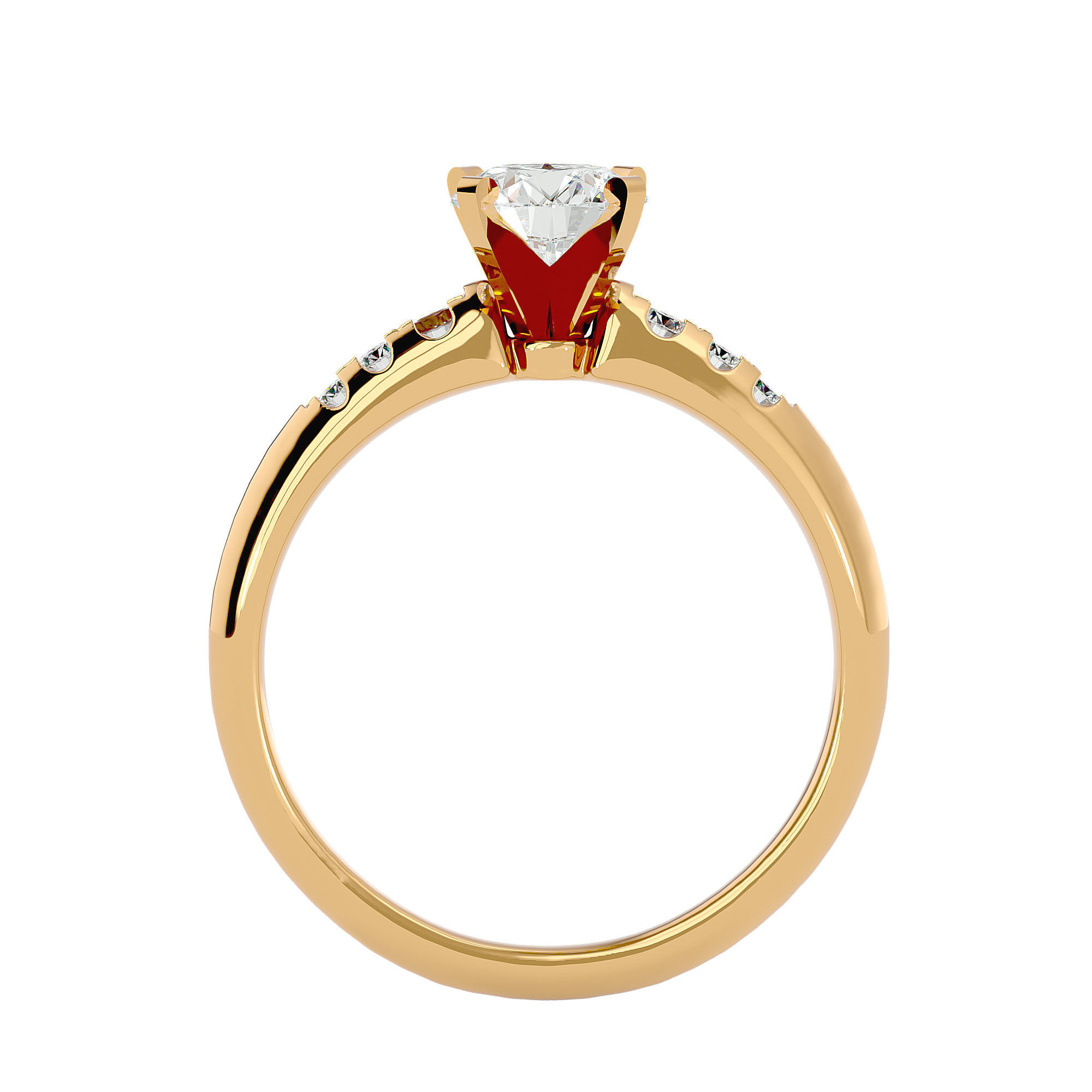 Solitaire ring model 3D print model_5