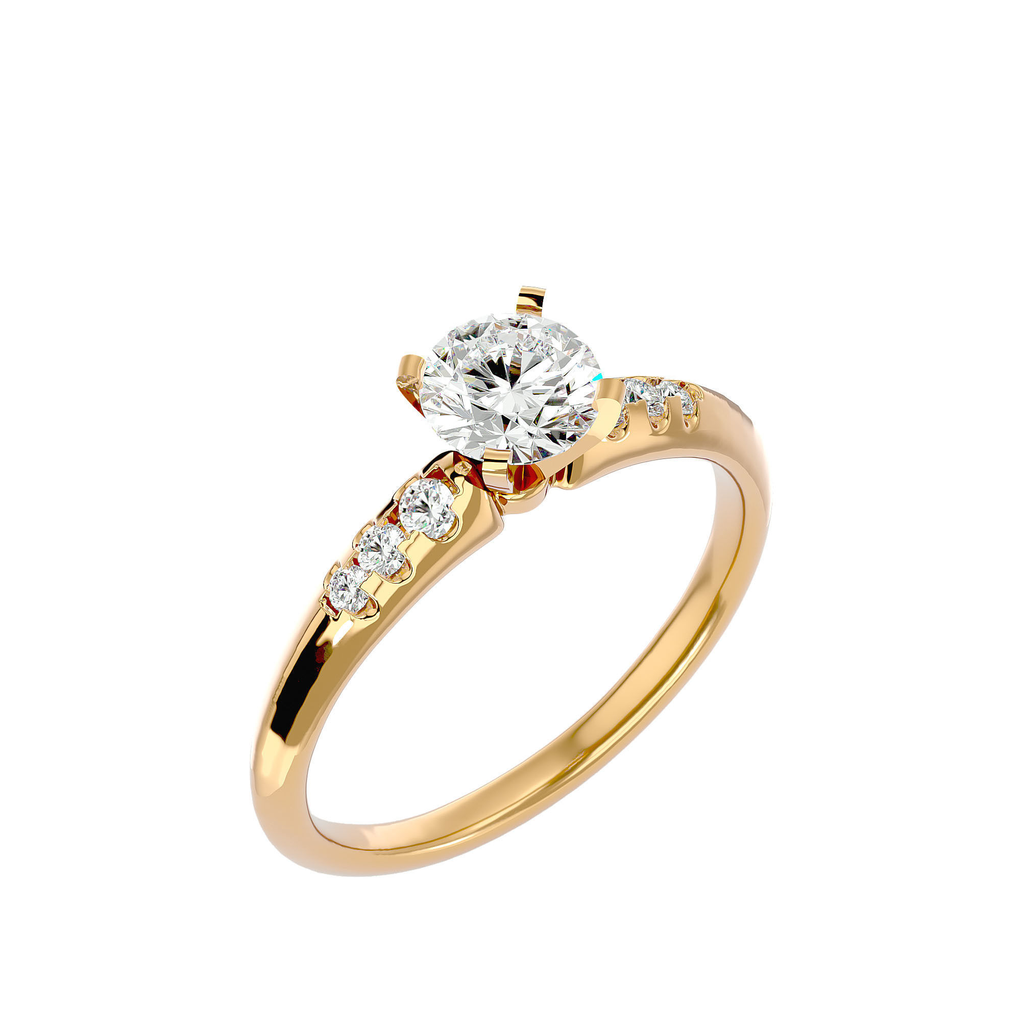 Solitaire ring model 3D print model_11