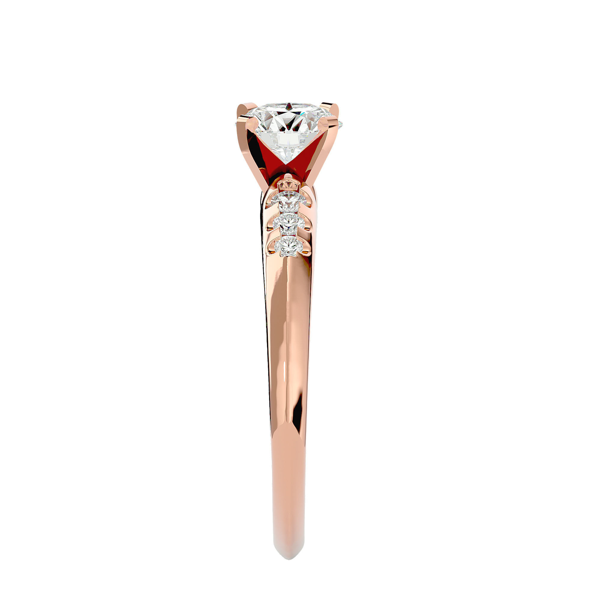 Solitaire ring model 3D print model_8