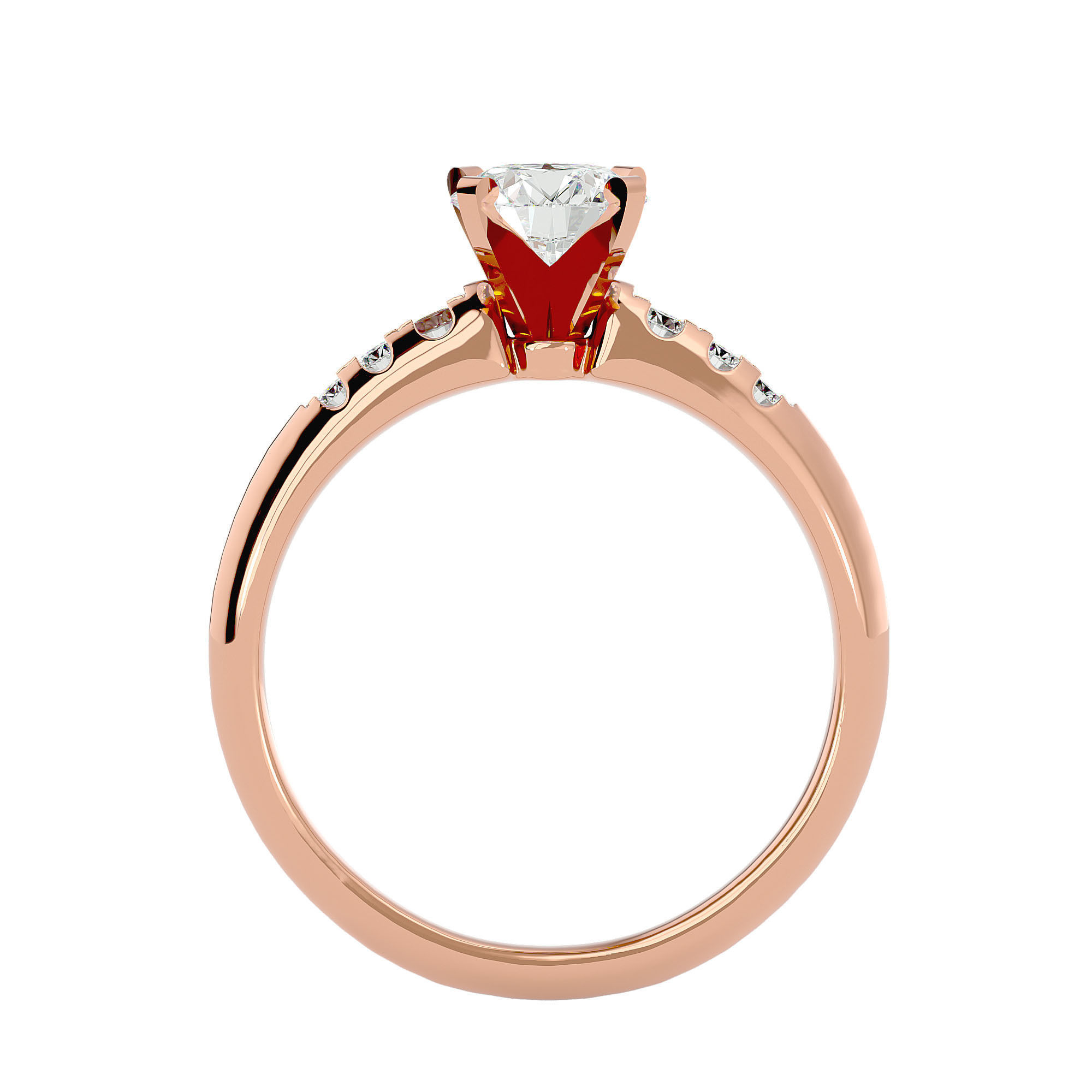 Solitaire ring model 3D print model_6