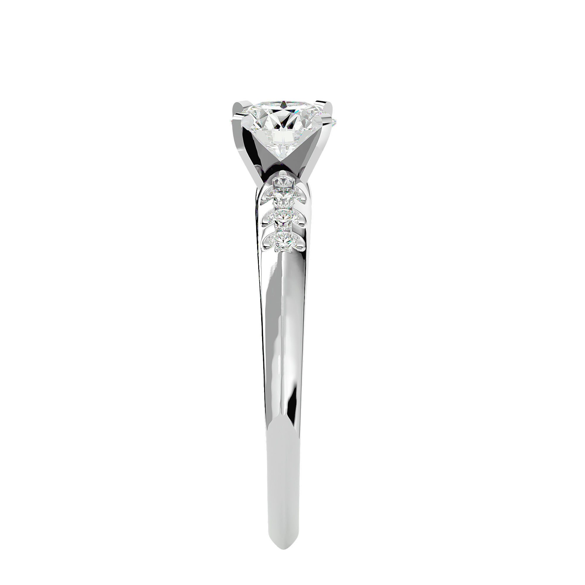 Solitaire ring model 3D print model_9