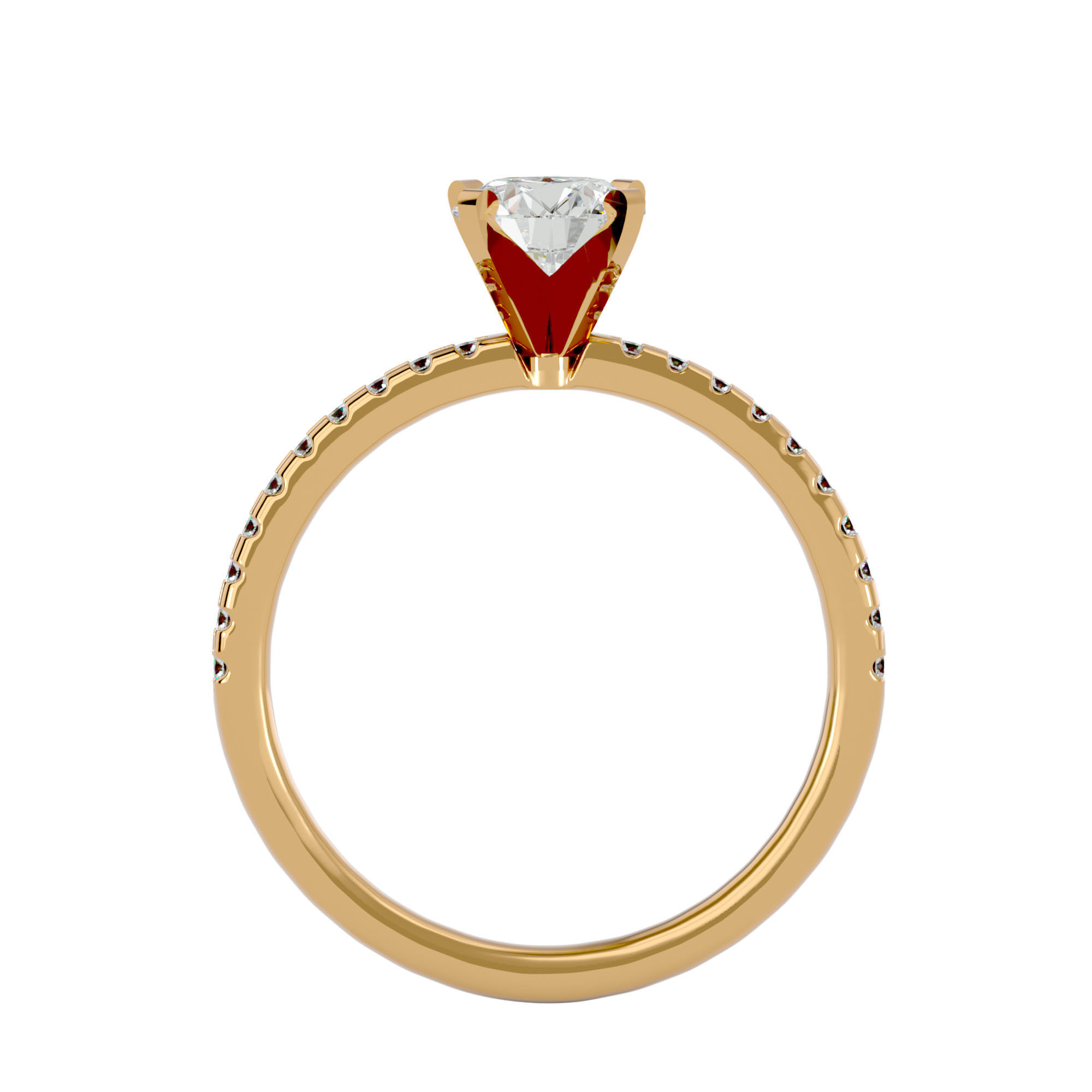 Solitaire ring model 3D print model_5