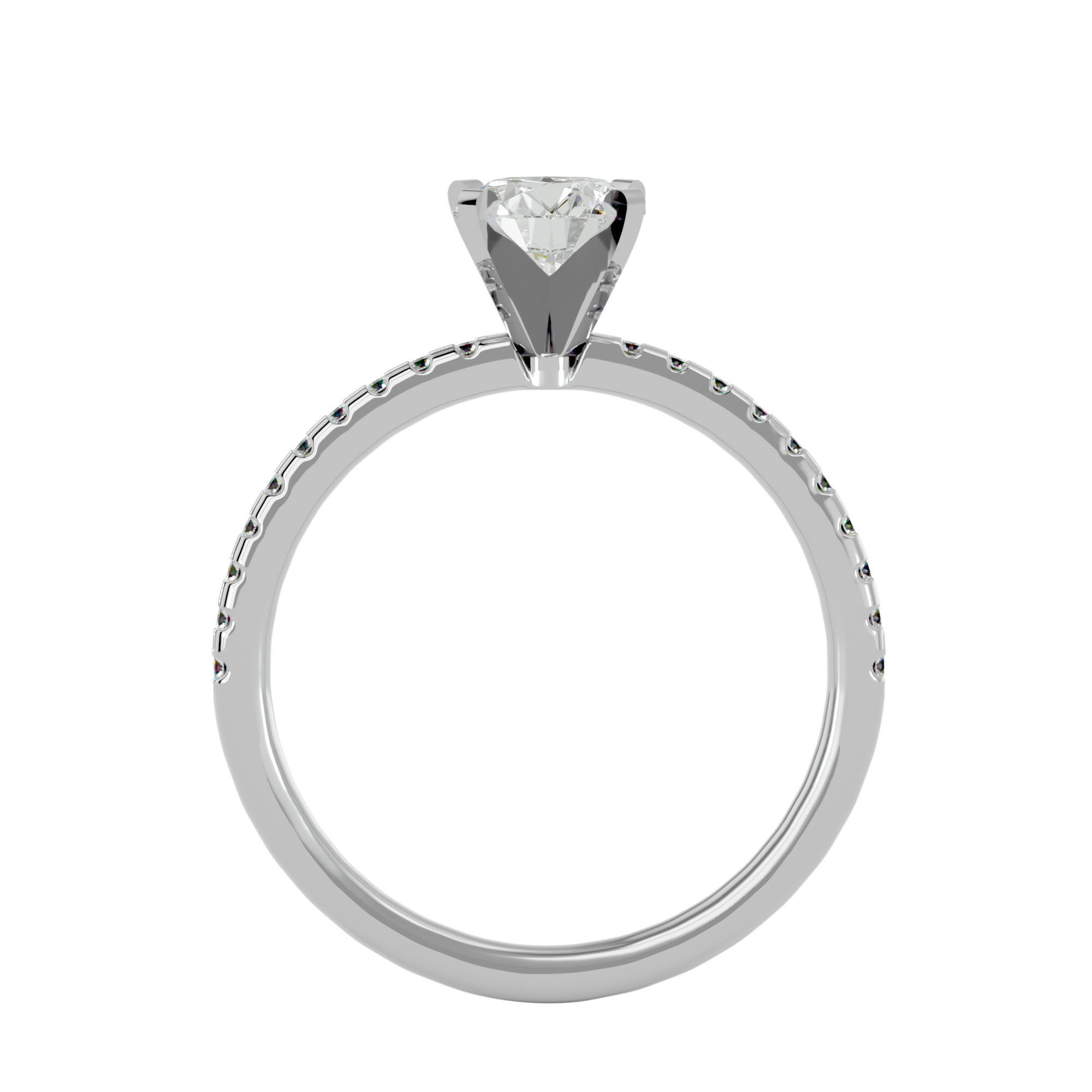 Solitaire ring model 3D print model_3