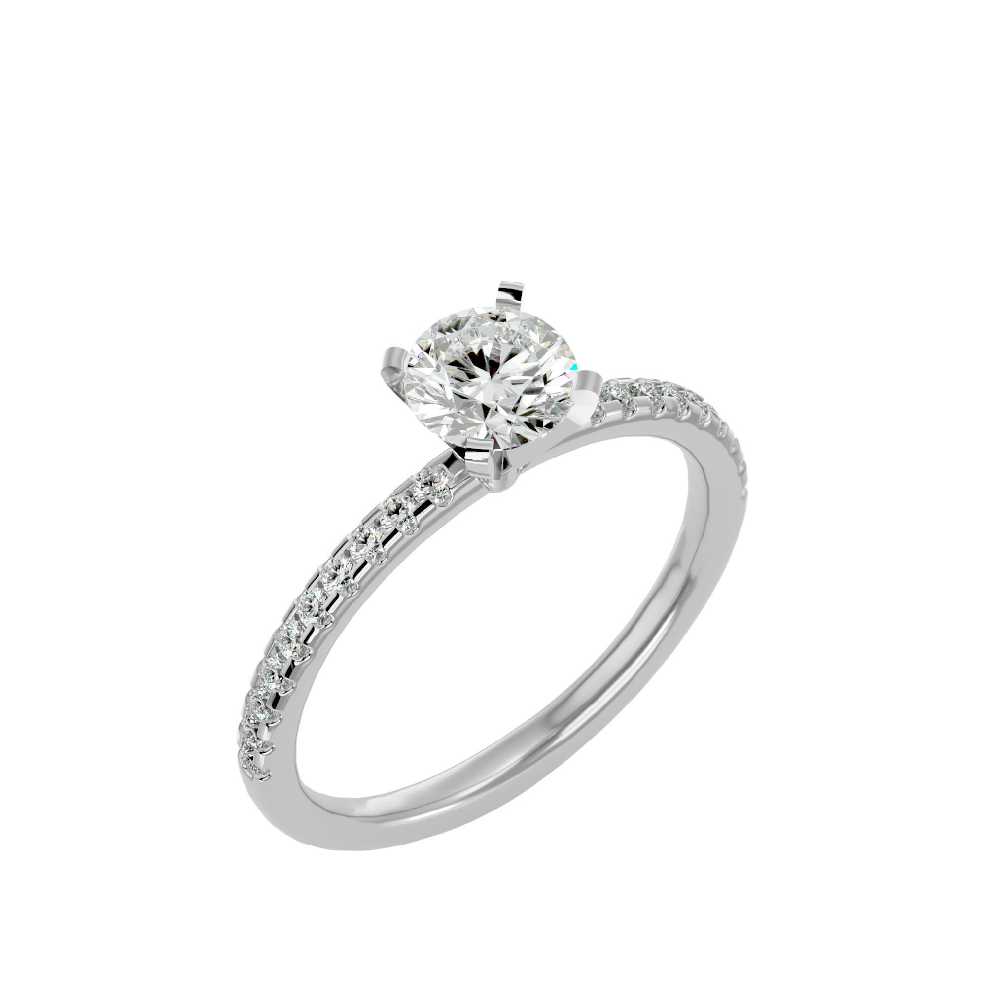 Solitaire ring model 3D print model_10