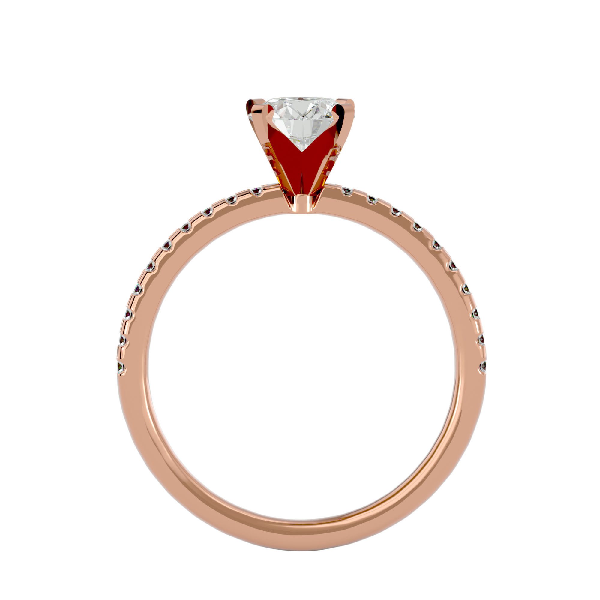 Solitaire ring model 3D print model_6