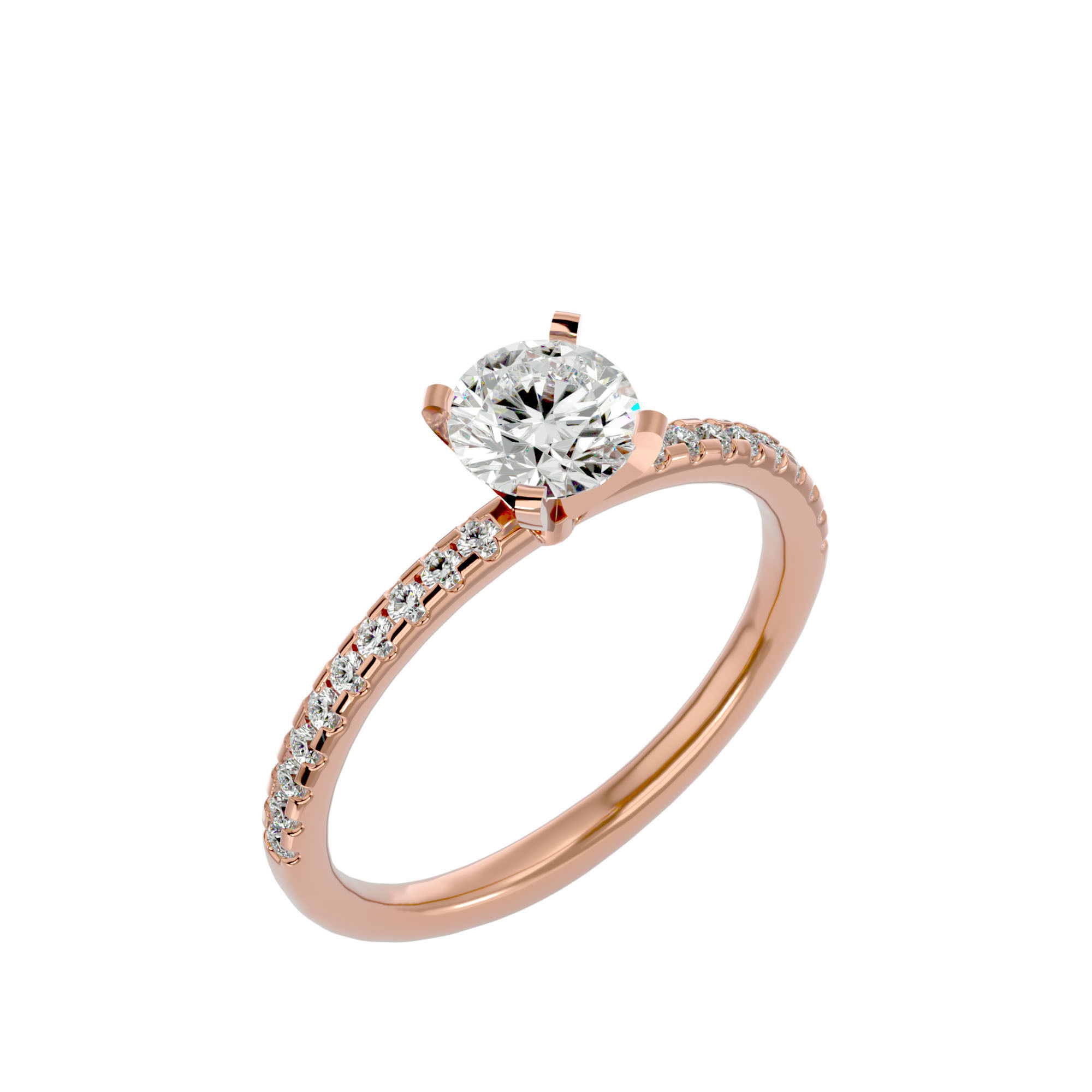 Solitaire ring model 3D print model_12