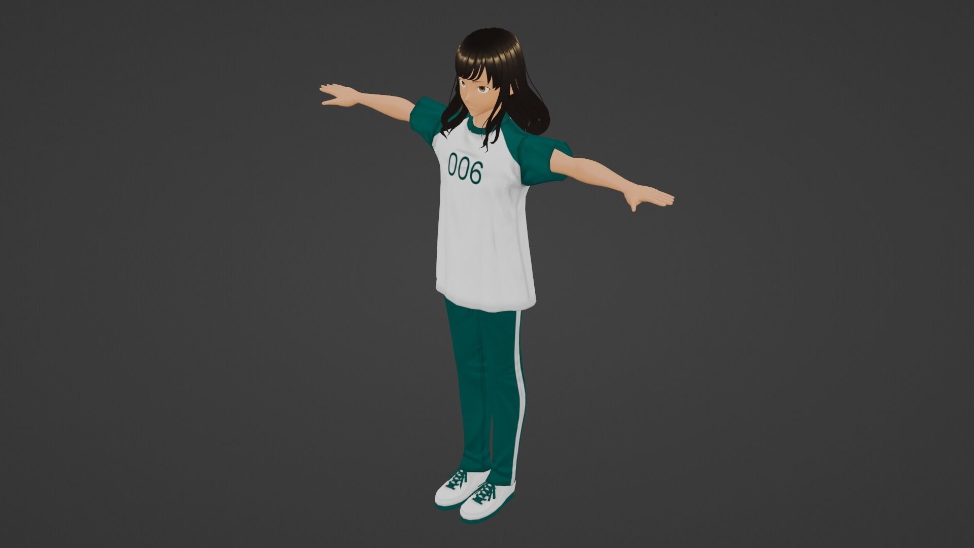 Squid Game - Player Low-poly 3D model_2