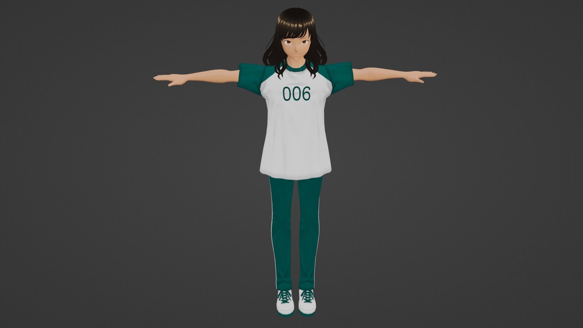 Squid Game - Player Low-poly 3D model_1