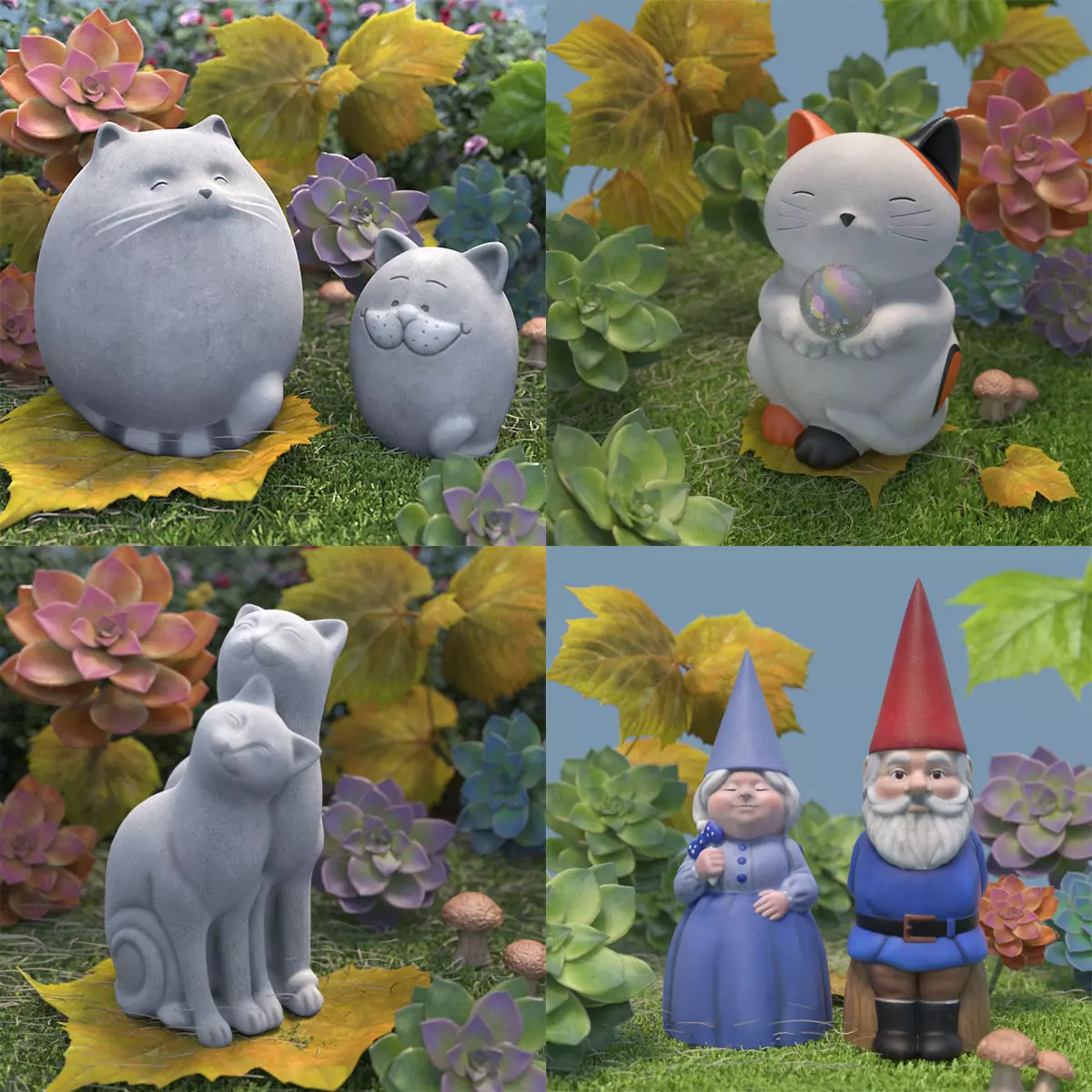 Garden Sculpture Collection 3D model_0