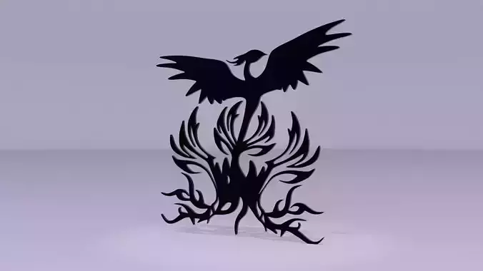 Phoenix - Immortal bird 02 Low-poly 3D model