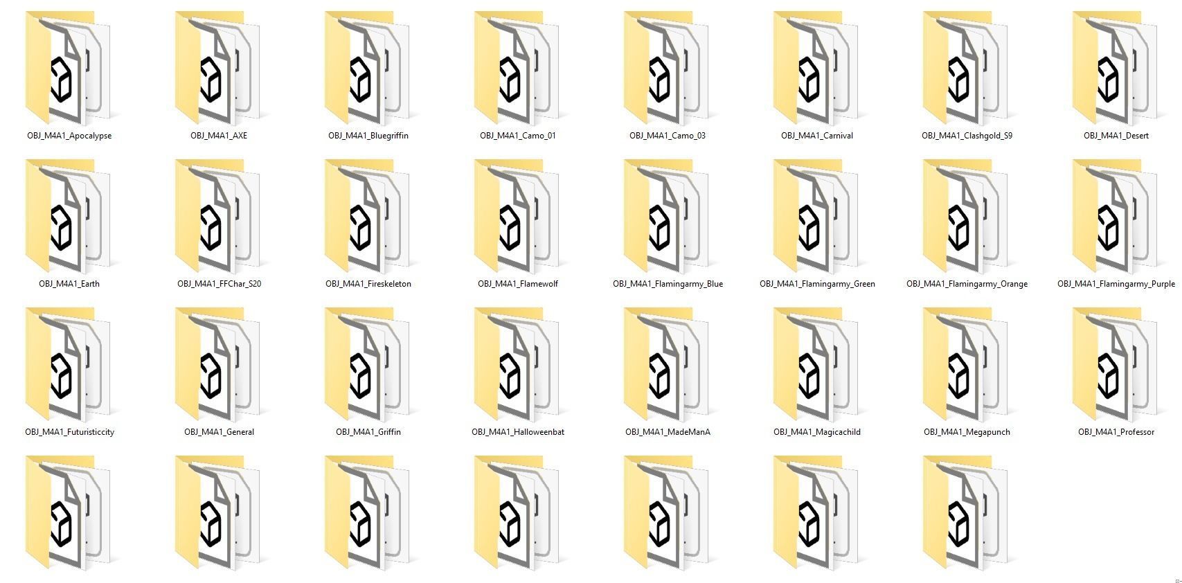 M4A1 Rifle Game Weapon 31x 3D model_34