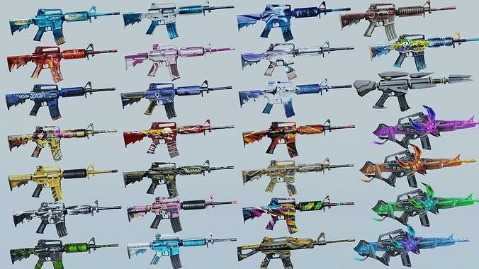 M4A1 Rifle Game Weapon 31x 3D model