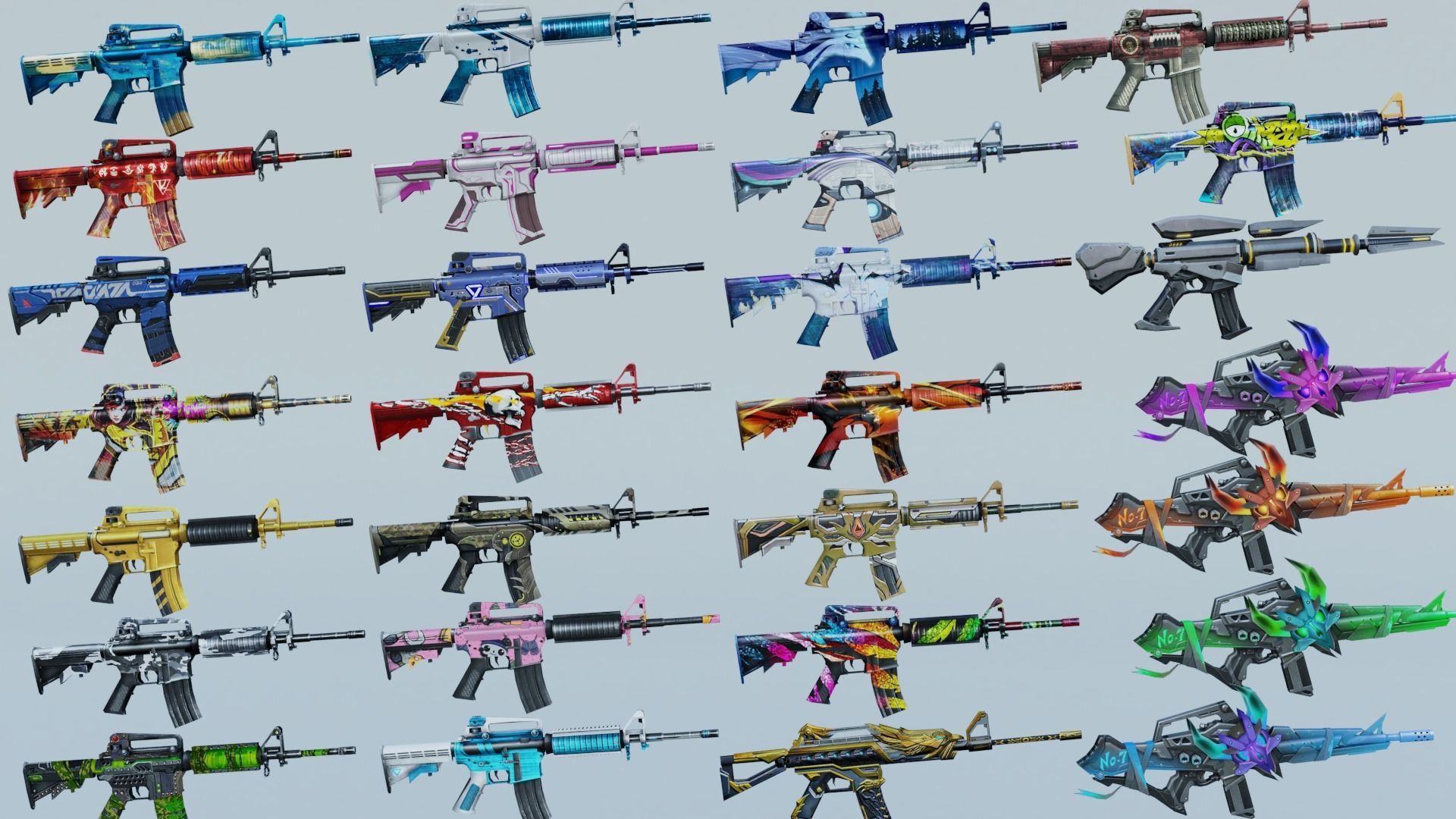 M4A1 Rifle Game Weapon 31x 3D model_1