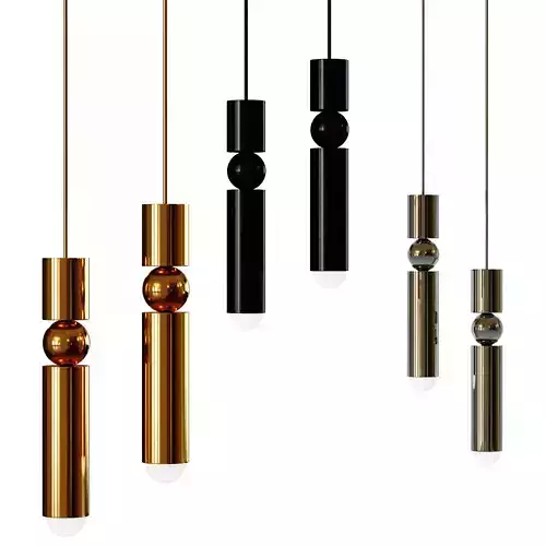 PLUMB group of gold and pendant lights