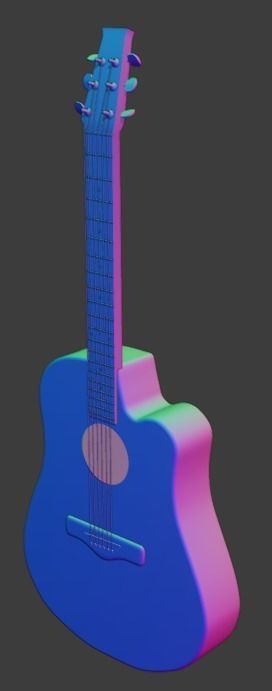 Guitar acoustic 3D model_2