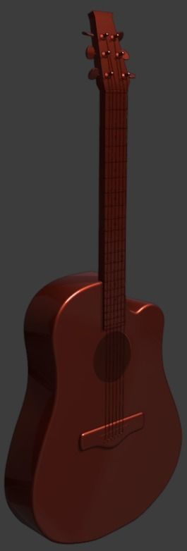 Guitar acoustic 3D model_4