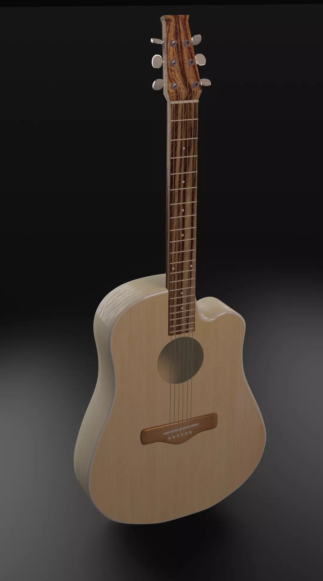 Guitar acoustic 3D model_0