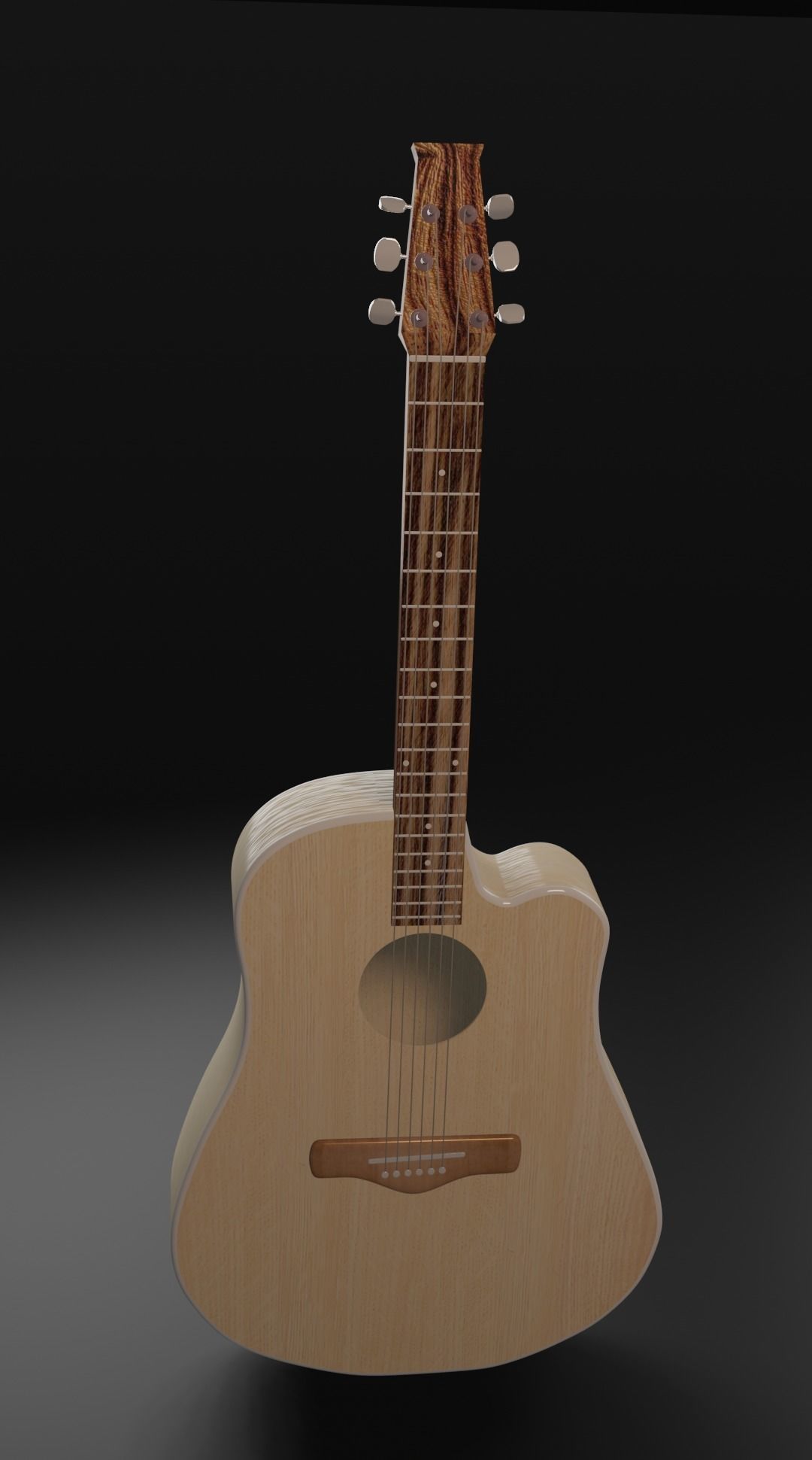 Guitar acoustic 3D model_1