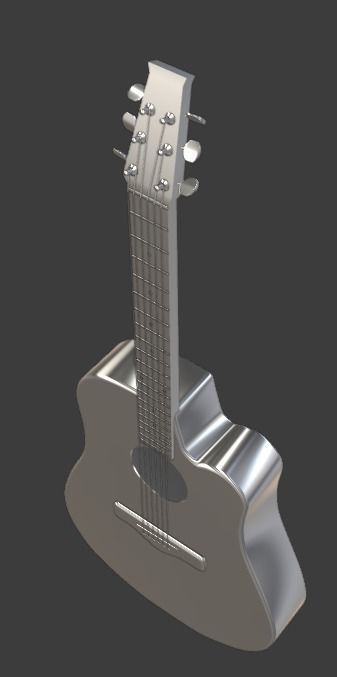 Guitar acoustic 3D model_3