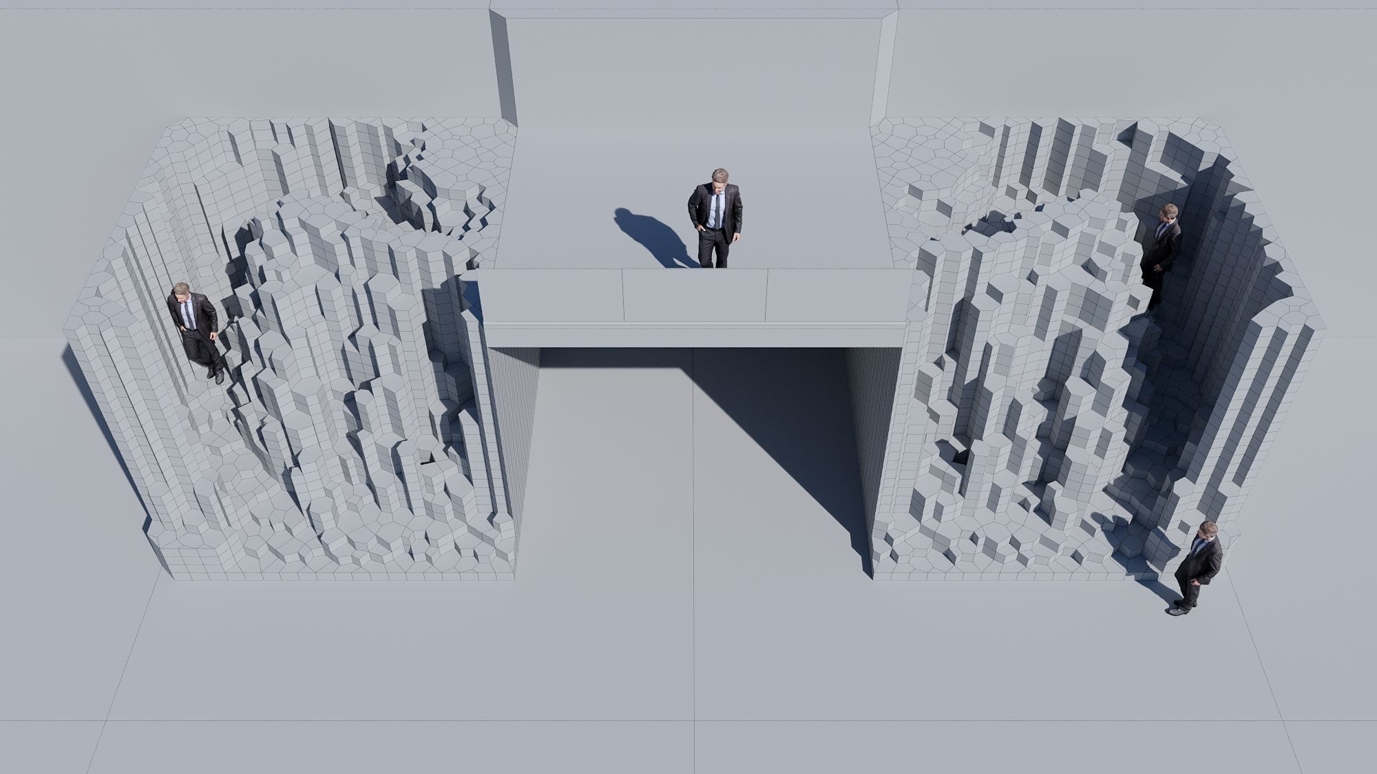 Futuristic stair for people to rest 3D model_6