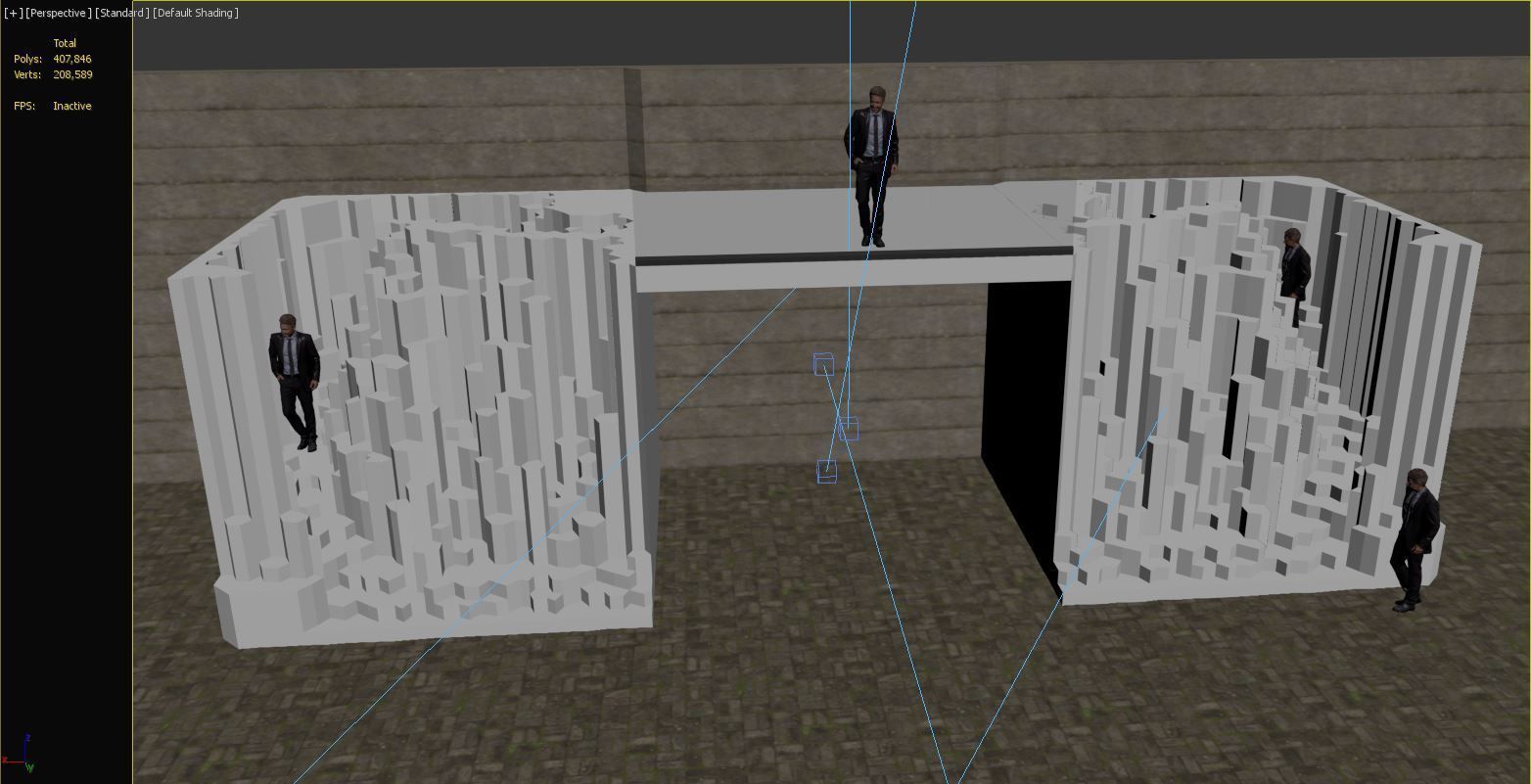 Futuristic stair for people to rest 3D model_7