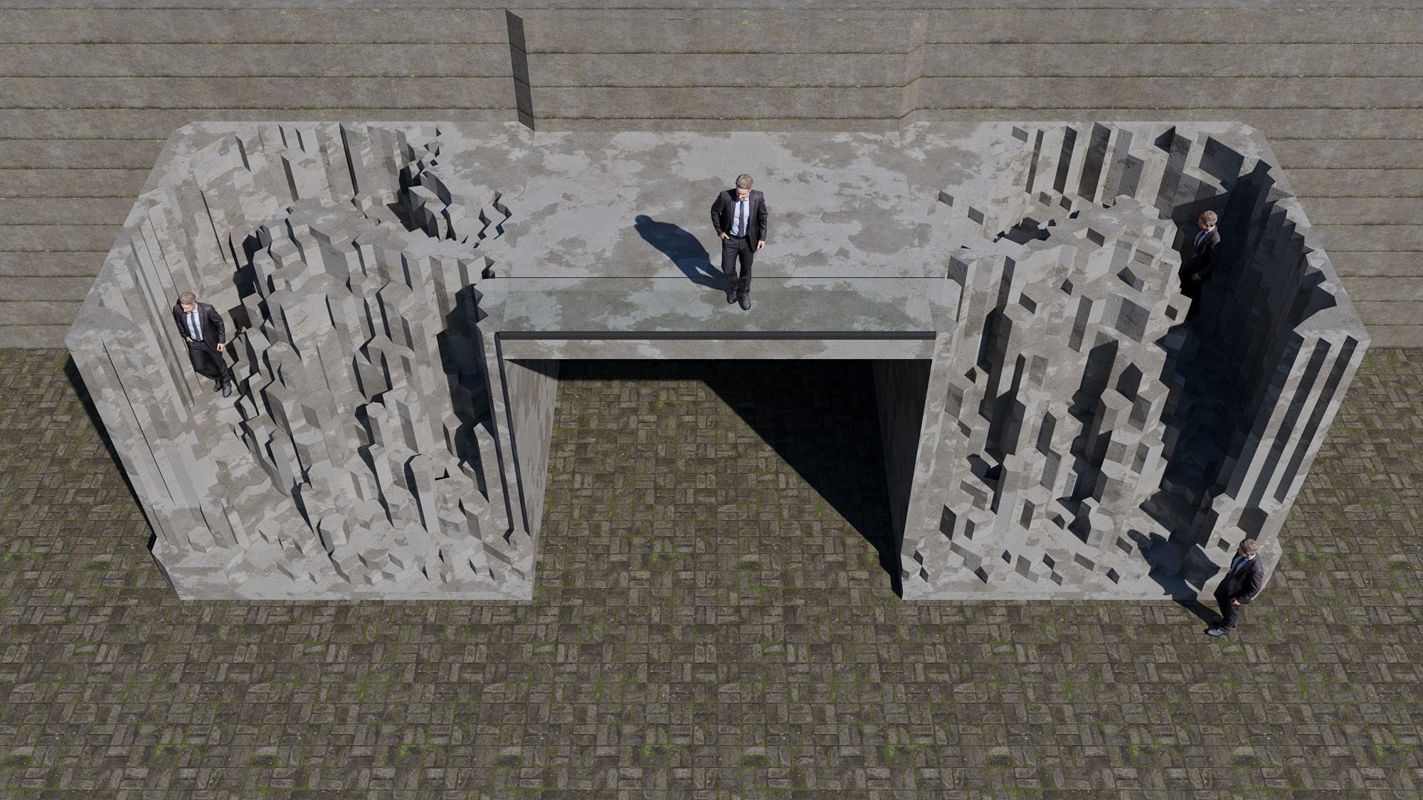 Futuristic stair for people to rest 3D model_3