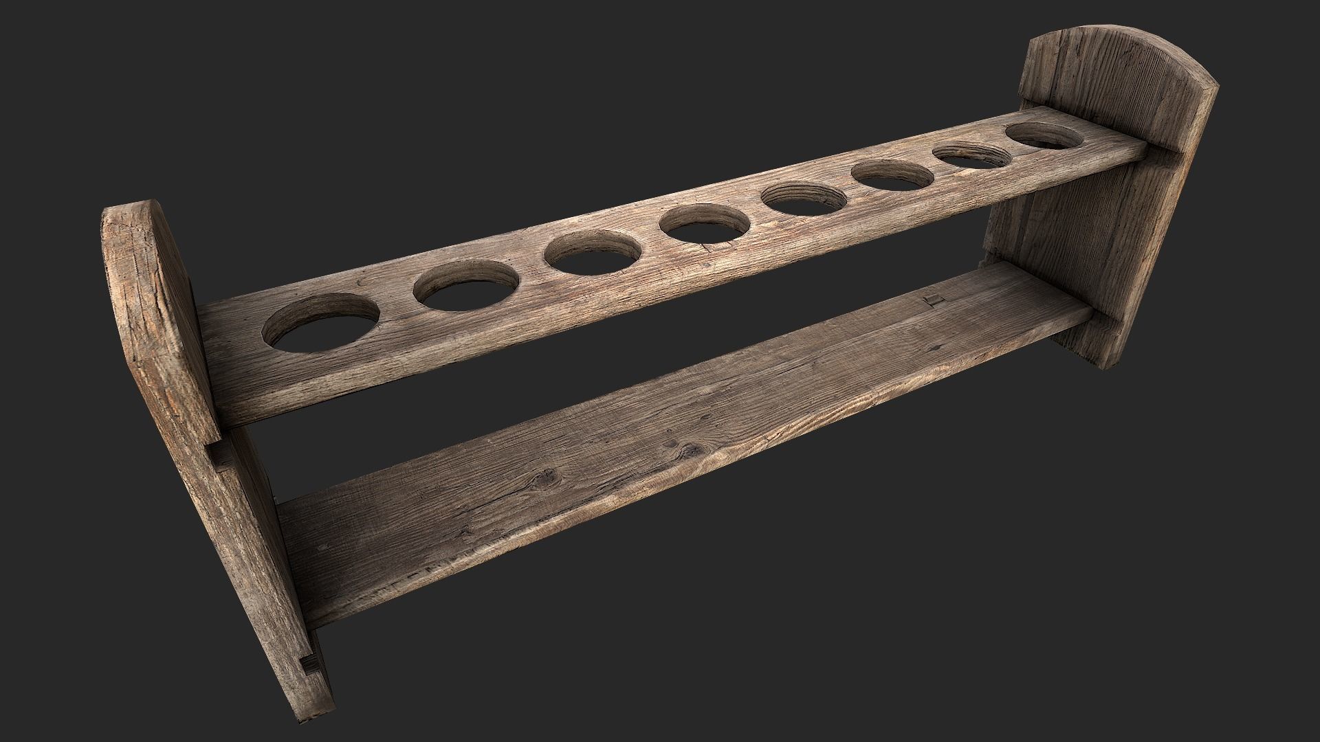 Test Tube Rack Low-poly 3D model_10