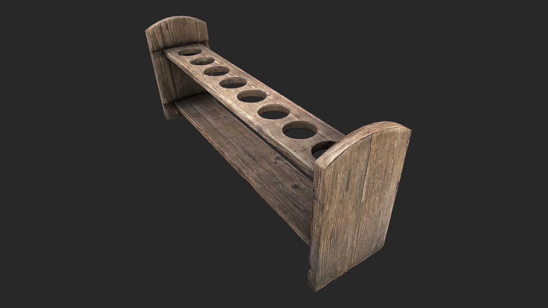 Test Tube Rack Low-poly 3D model_4