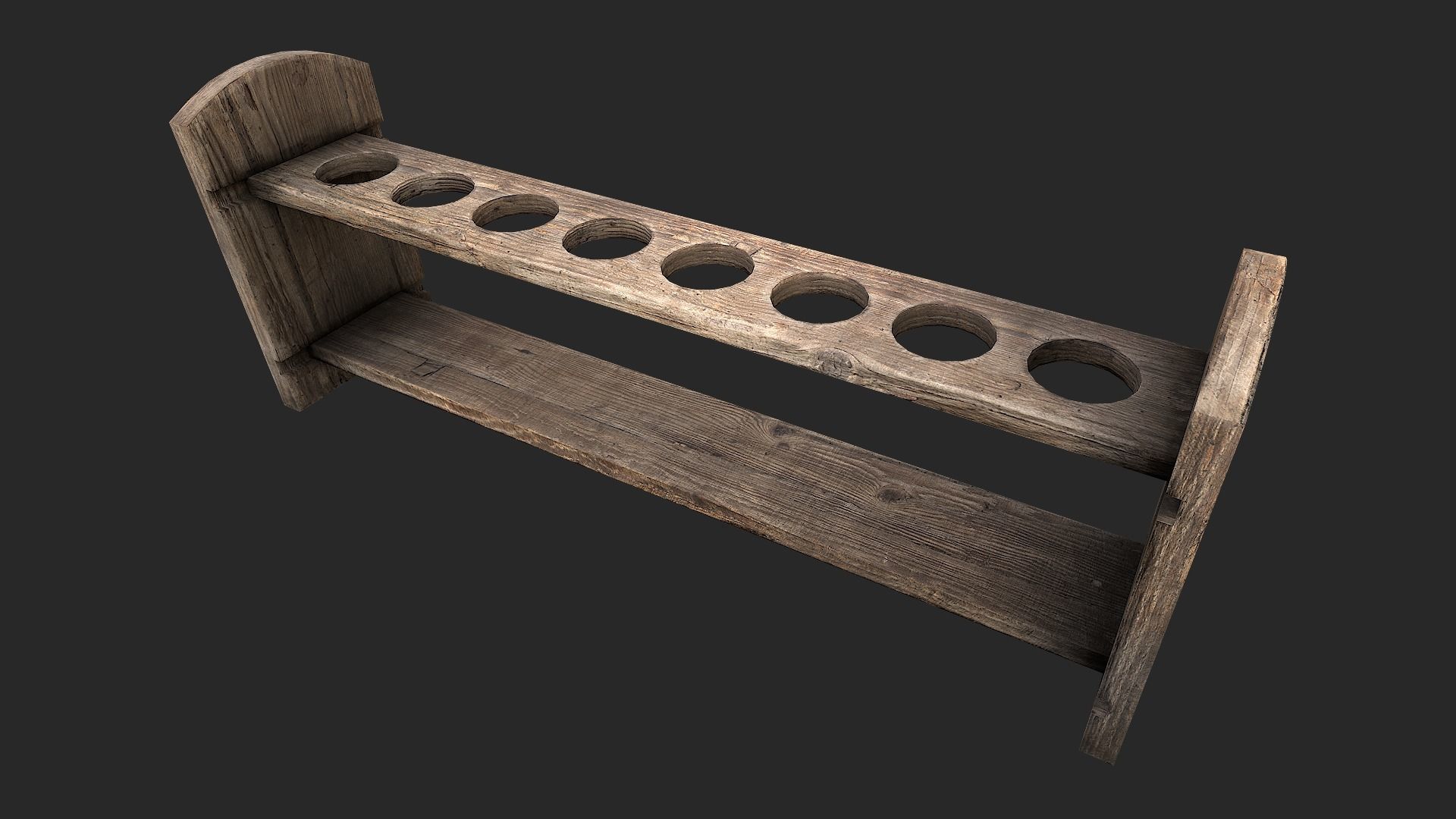Test Tube Rack Low-poly 3D model_3