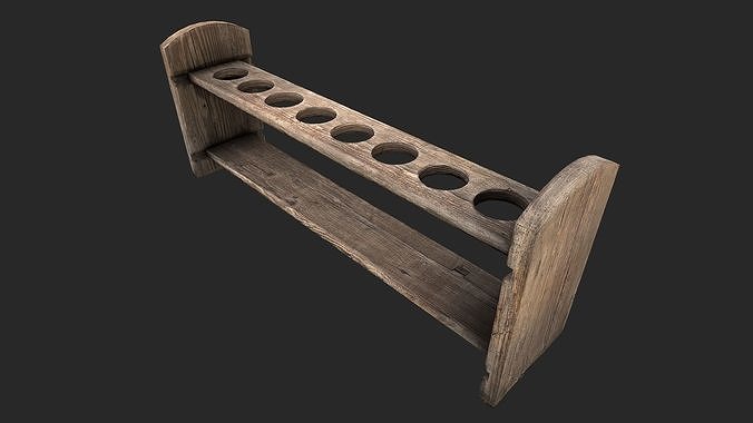 Test Tube Rack Low-poly 3D model
