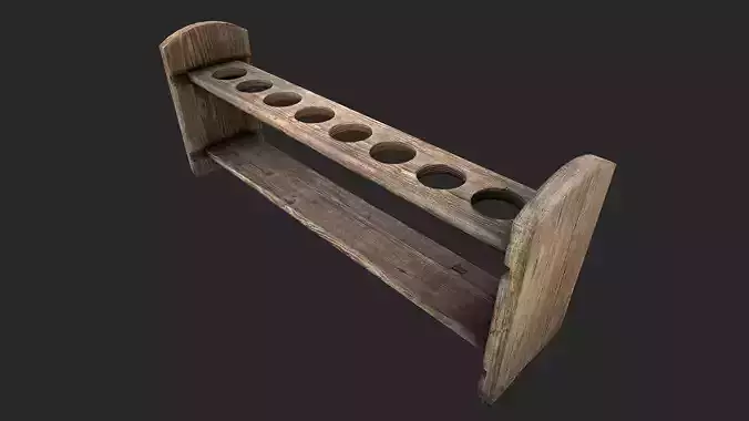 Test Tube Rack Low-poly 3D model