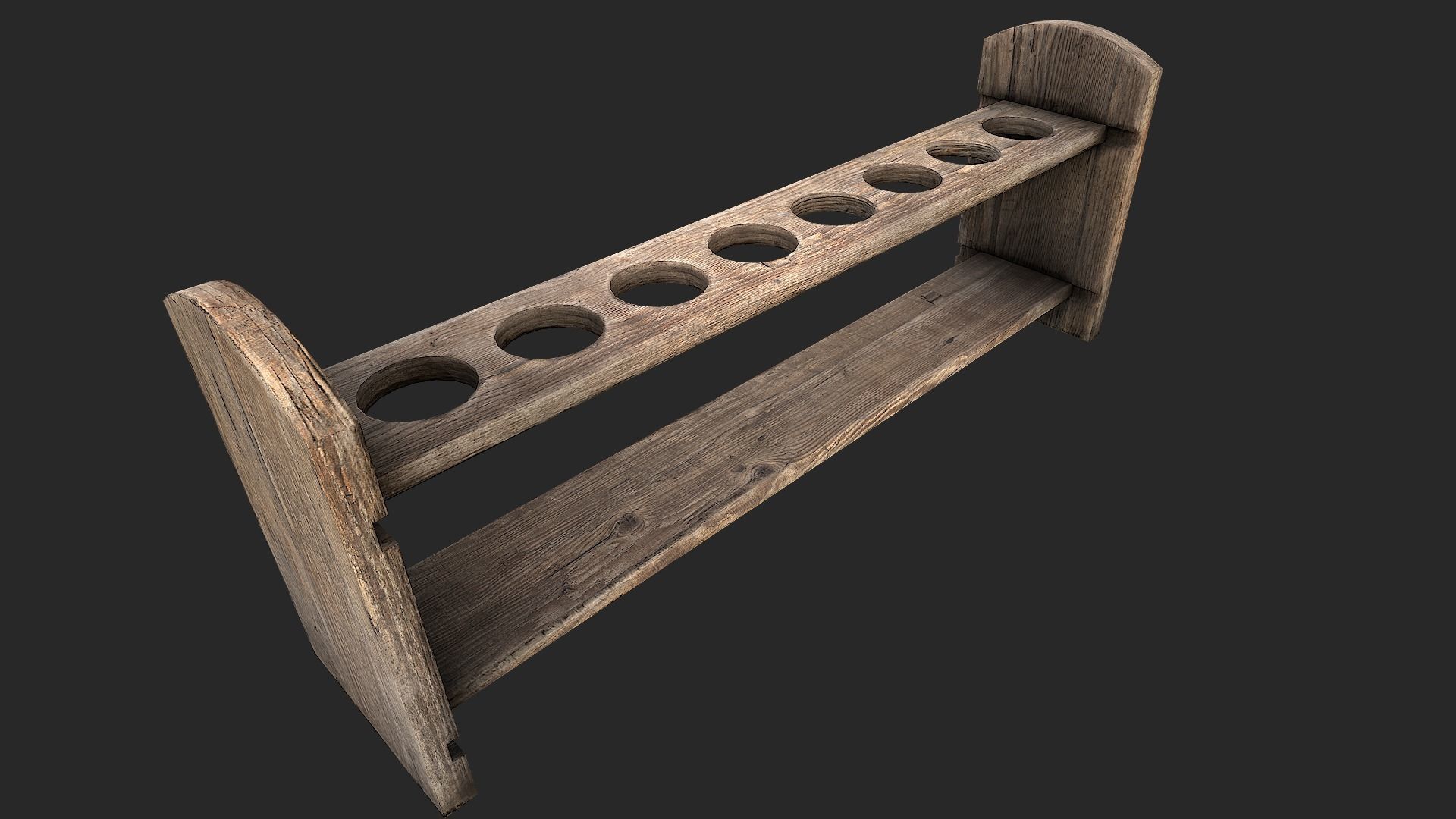 Test Tube Rack Low-poly 3D model_9