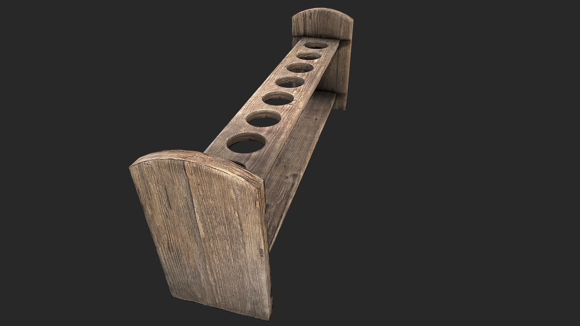 Test Tube Rack Low-poly 3D model_7