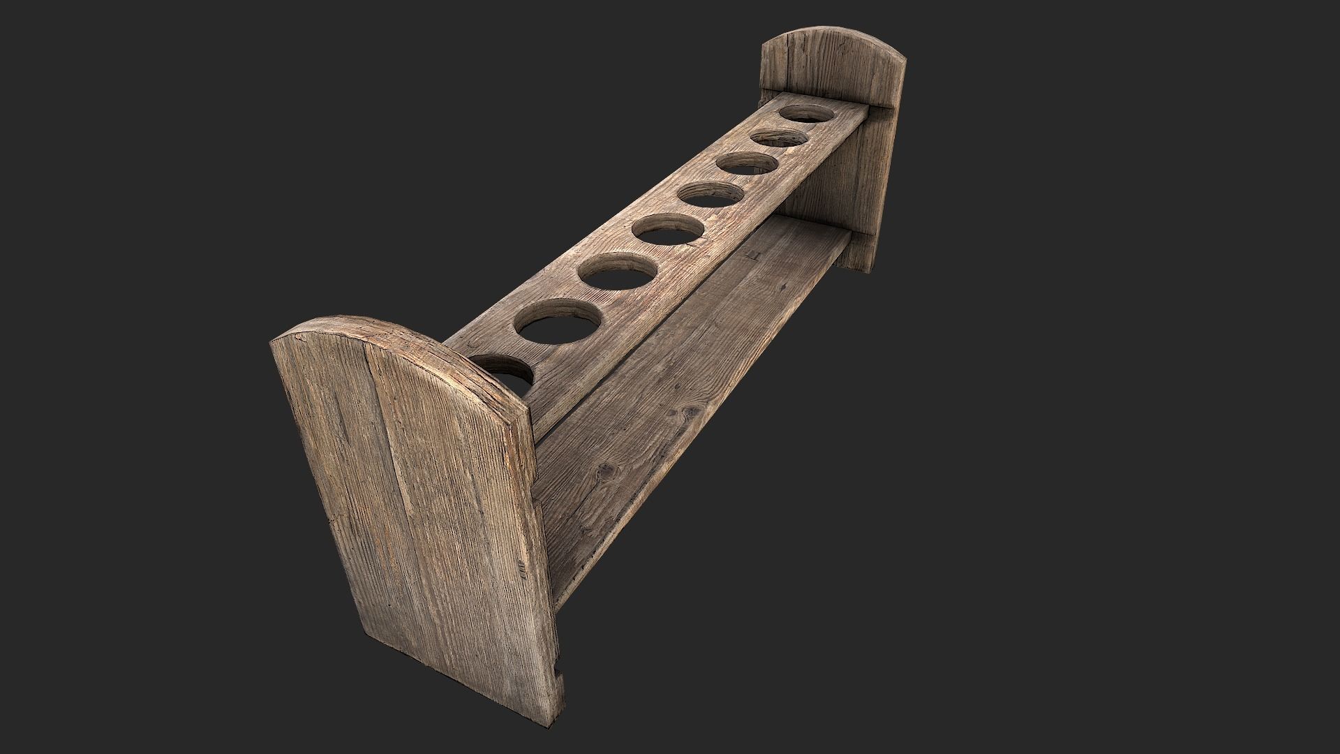 Test Tube Rack Low-poly 3D model_8