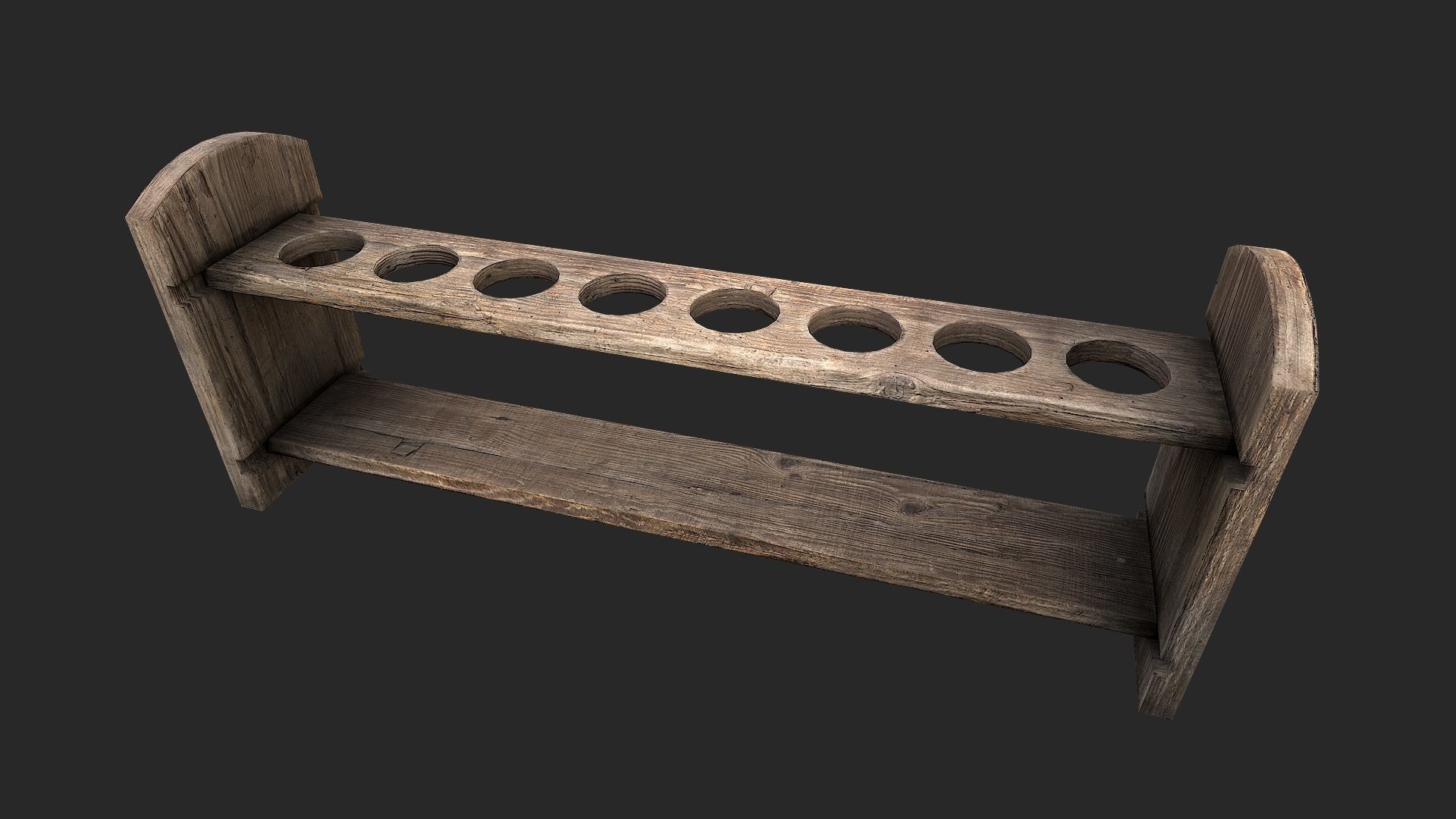 Test Tube Rack Low-poly 3D model_2