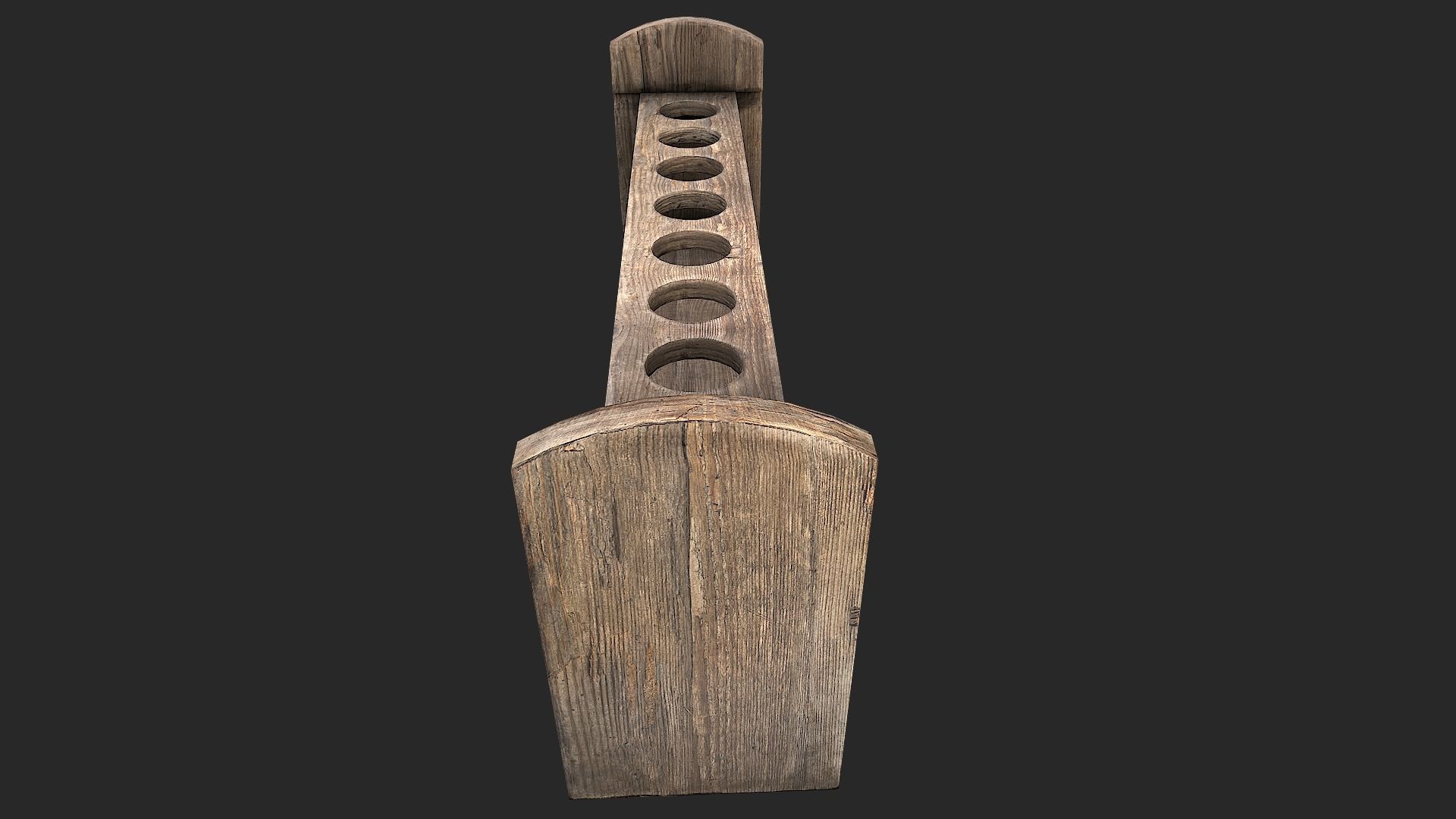 Test Tube Rack Low-poly 3D model_6